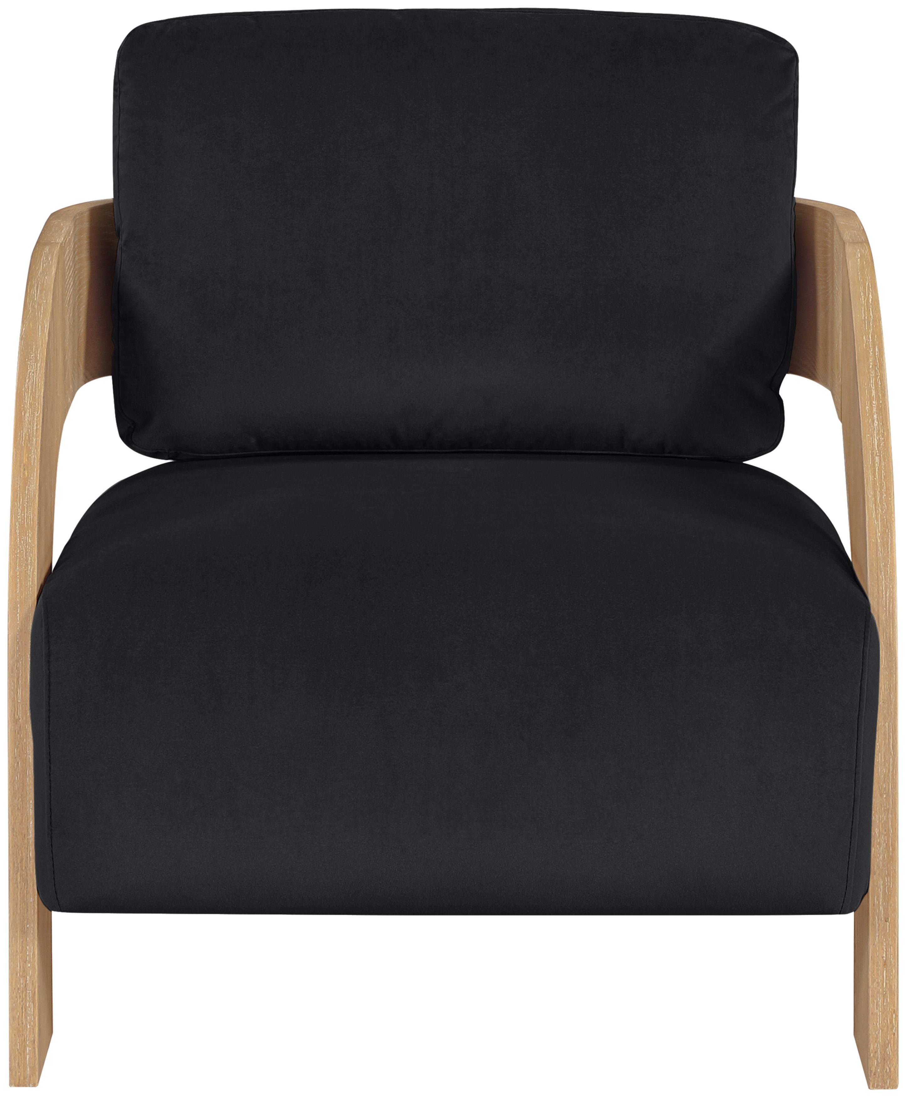 Cedra - Velvet Performance Fabric Upholstered Accent Chair - Black