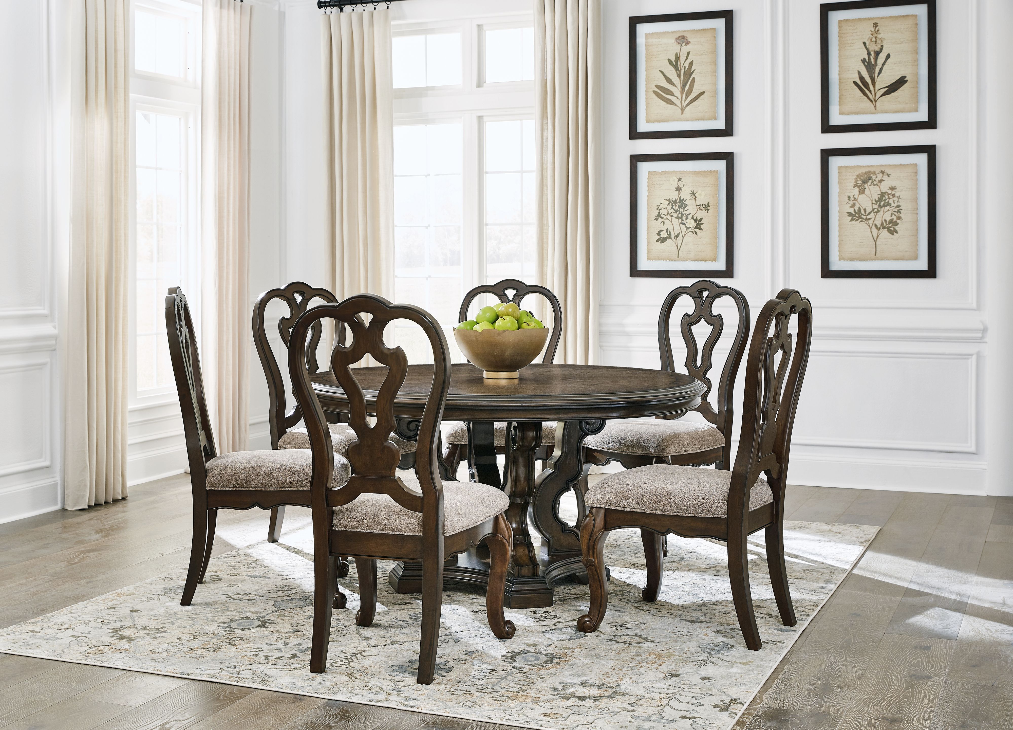 Ashley Maylee - Dark Brown - 8 Pc. - Dining Table, 6 Chairs