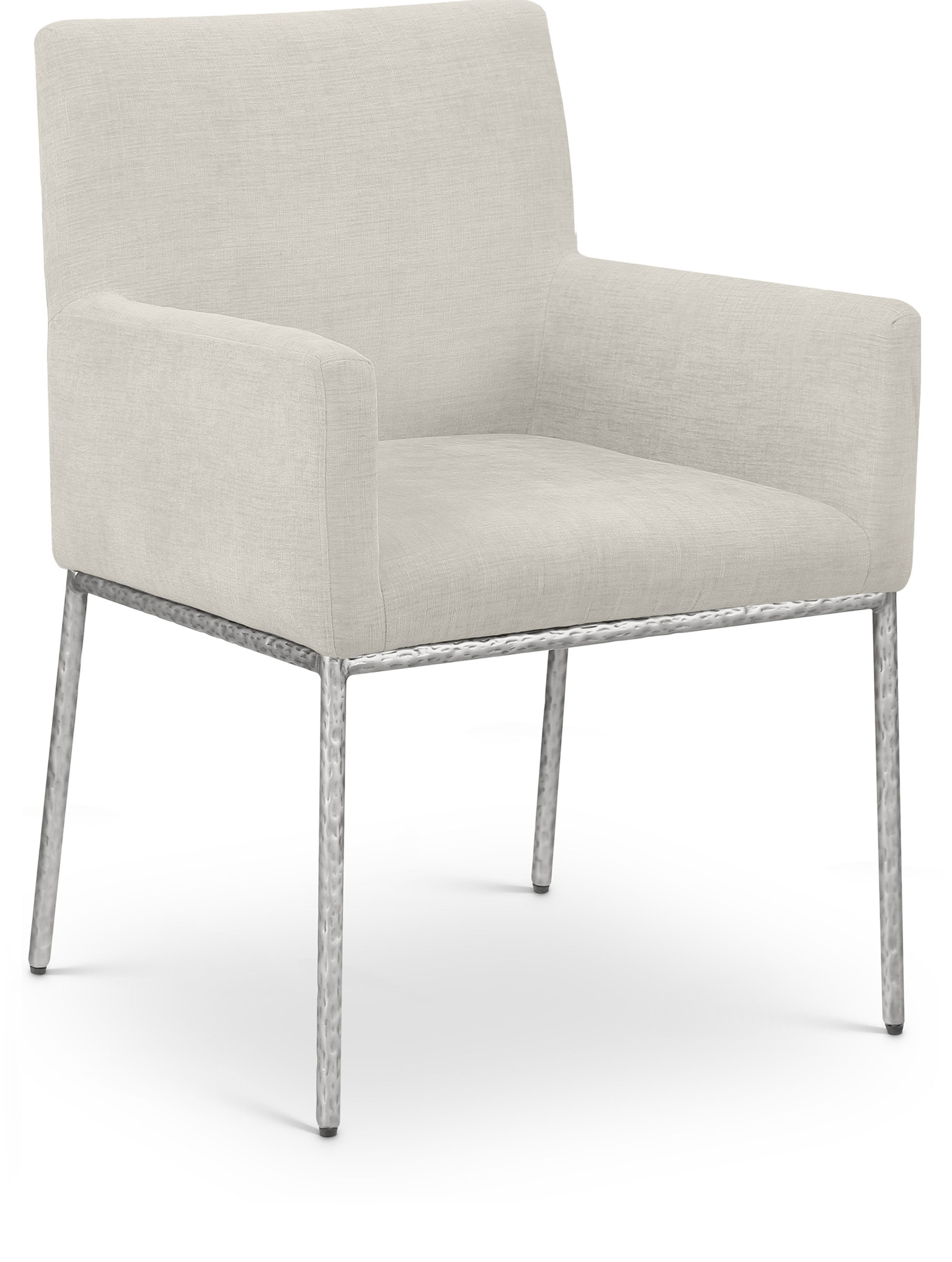 Reeves - Dining Chair With Silver Legs (Set of 2) - Cream