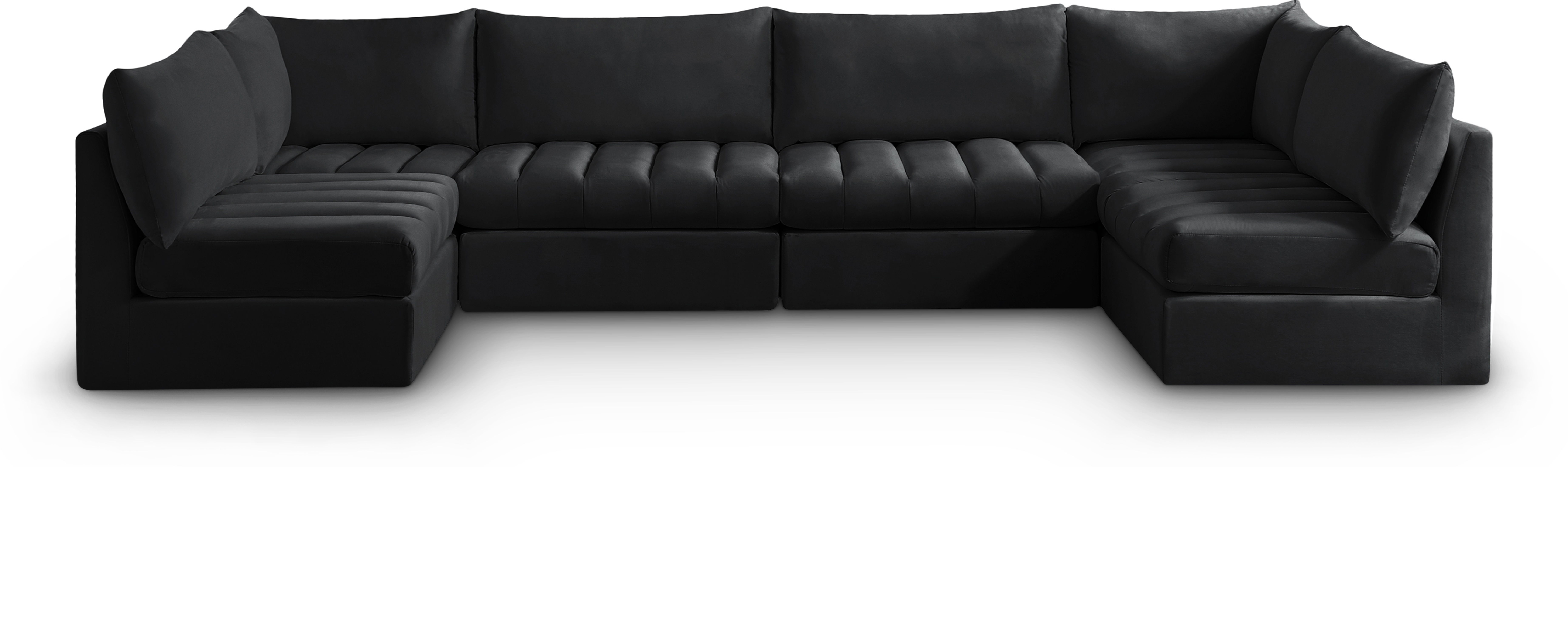 Jacob - Modular U-Shaped Sectional 6 Piece - Black