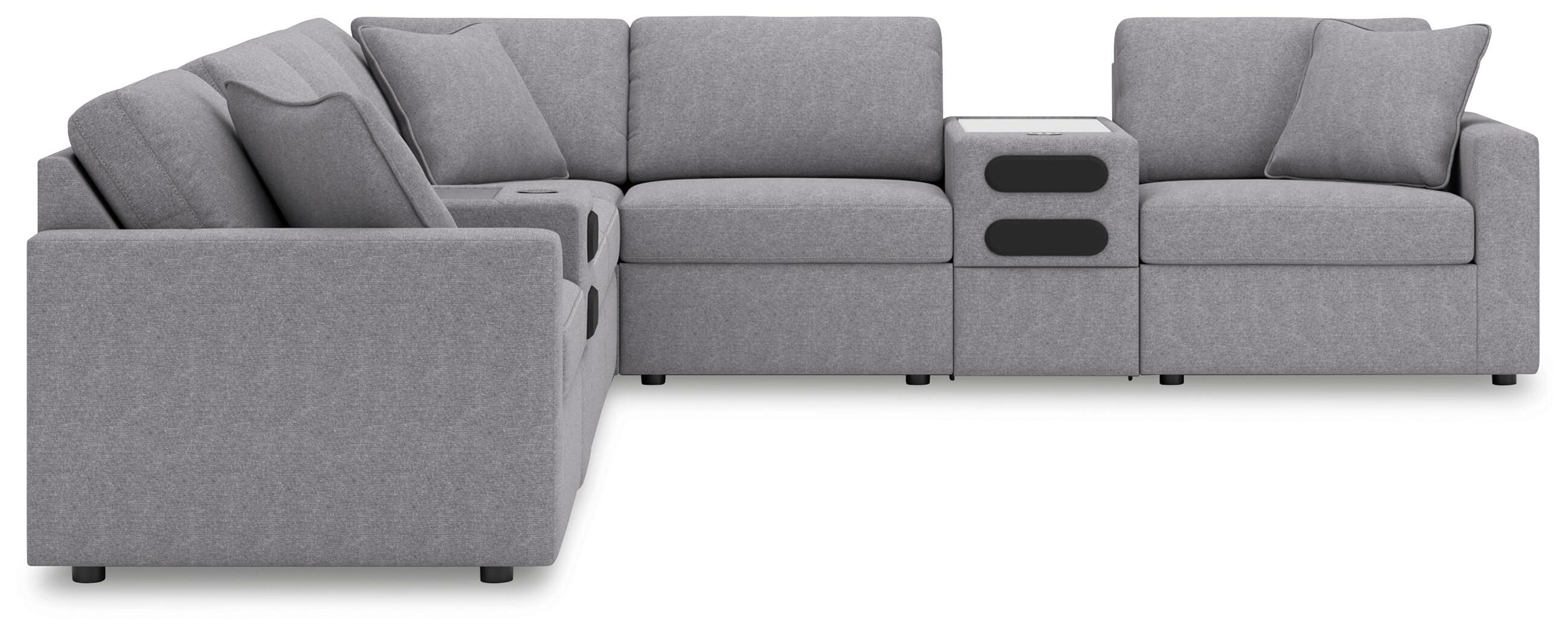 Ashley Furniture Modmax - 8-Piece Sectional With 2 Audio System Consoles And 3 Armless Chairs - Granite - Image 4