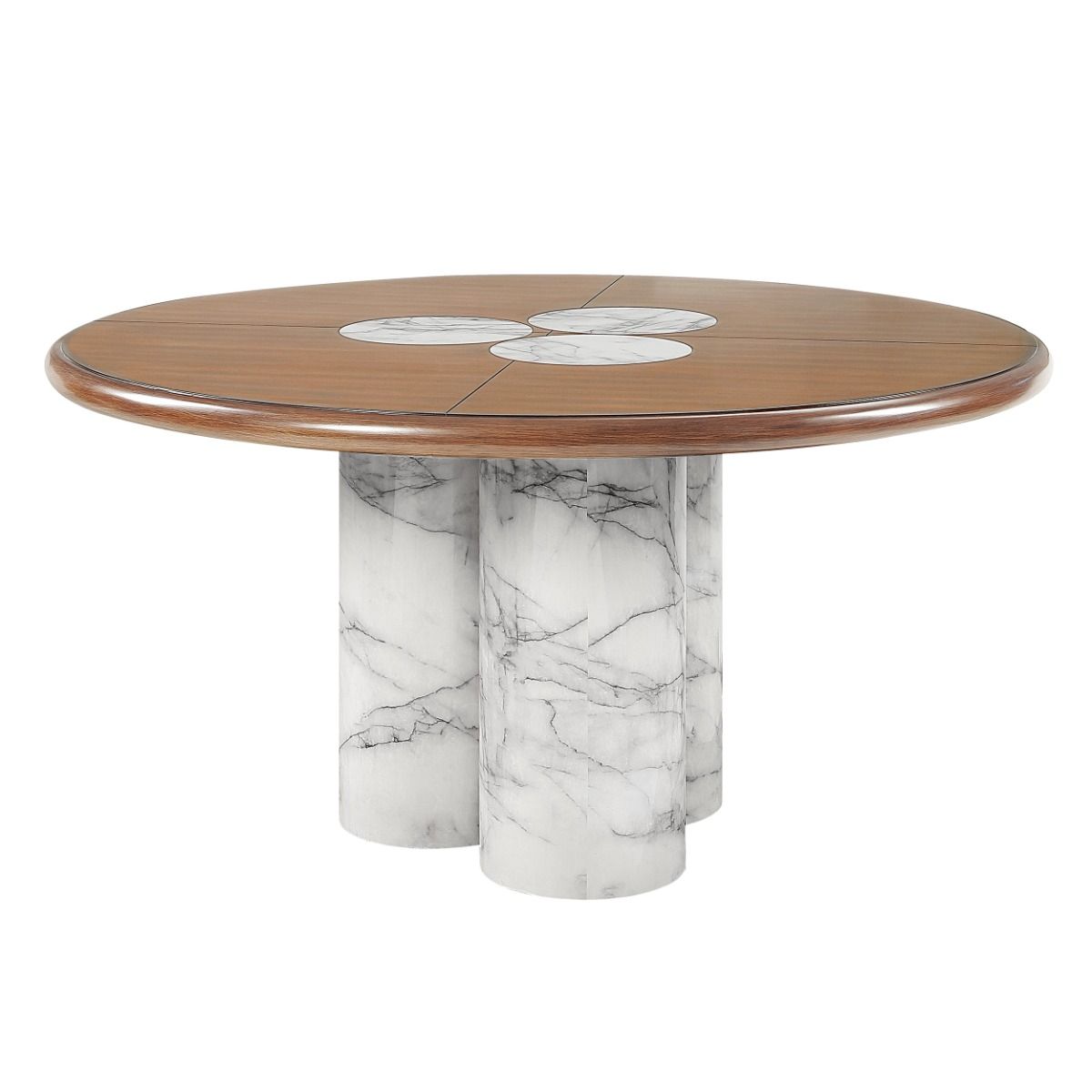 Harvey - Round Dining Table - Brown, dark brown