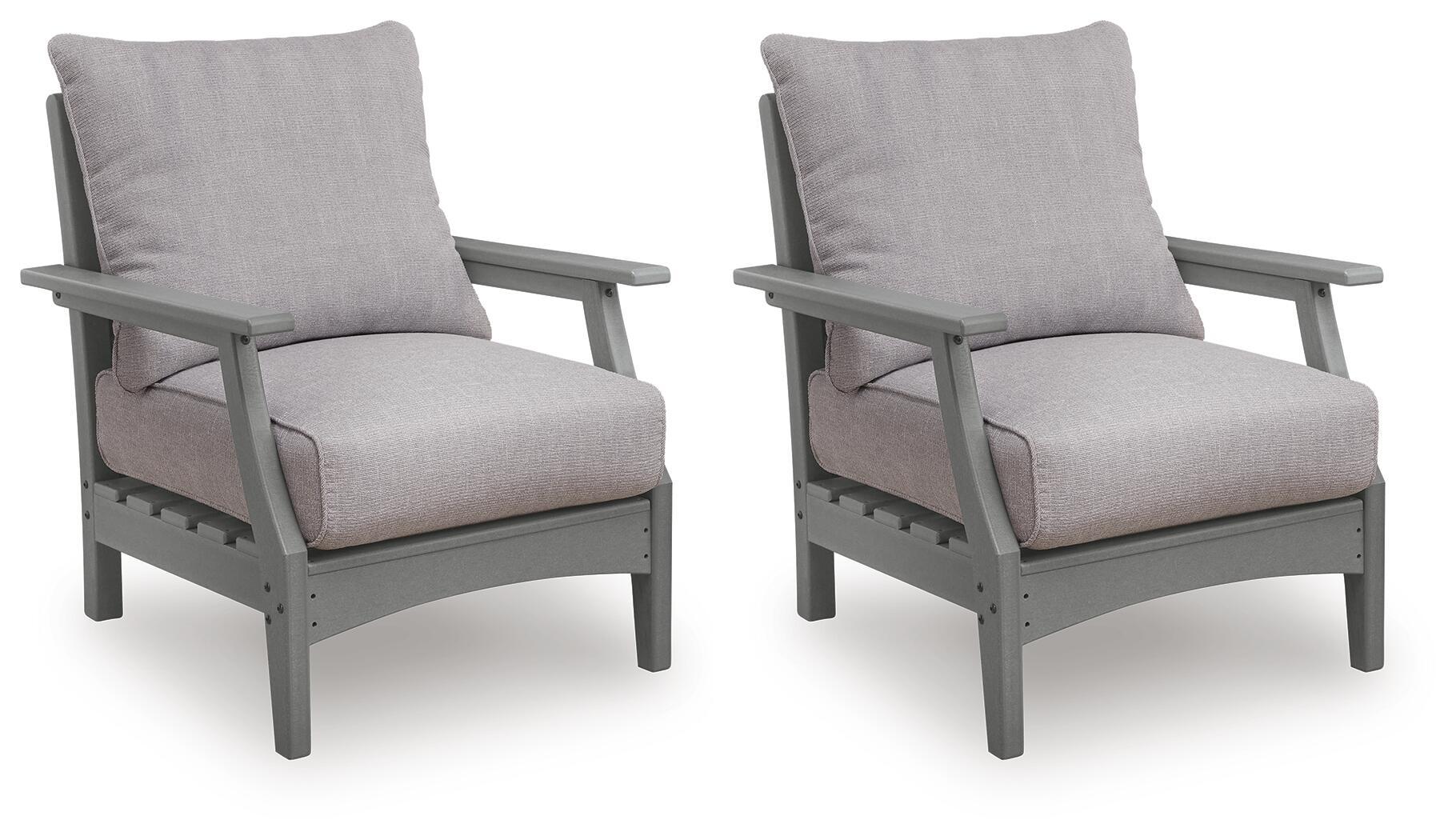 Cove Beach – Lounge Chair With Cushion (Set of 2) – Gray