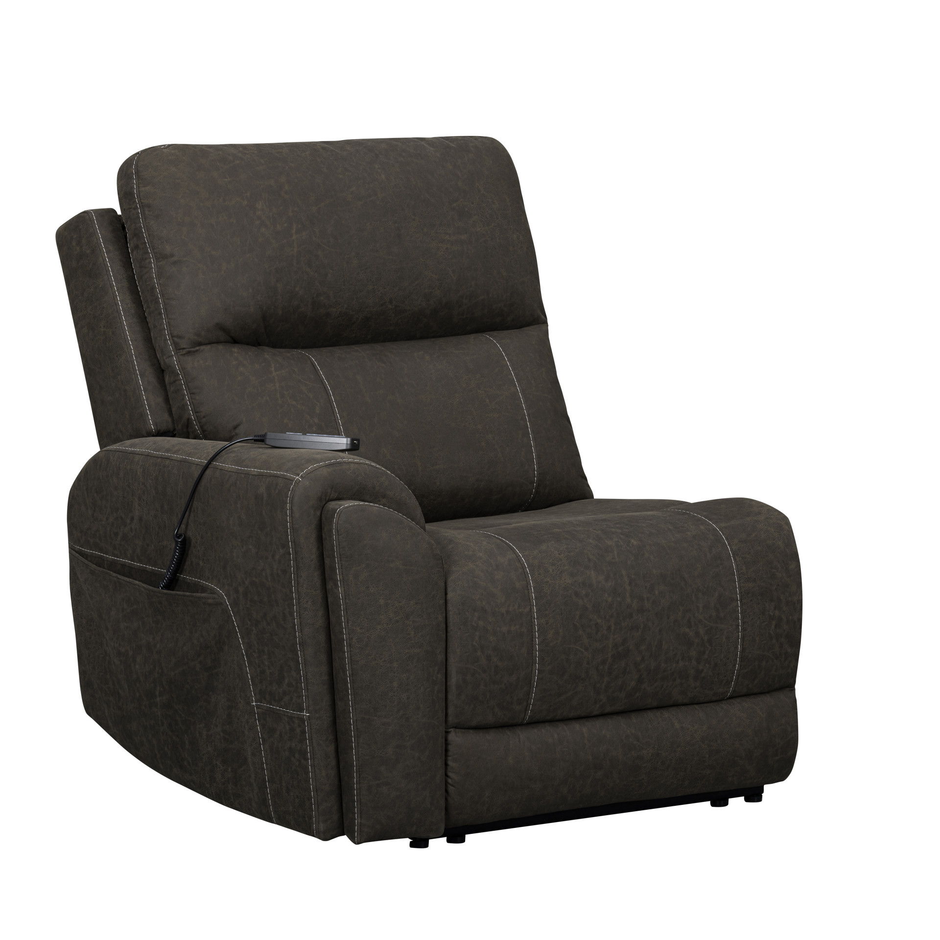 Gaia - LAF Recliner With Power Headrest, Footrest, Massage, Heat - Sable