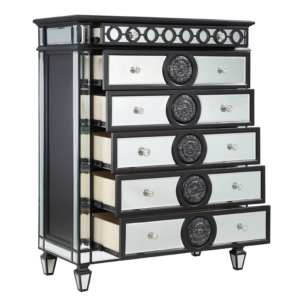 Varian II - Chest - Mirrored, Black & Sliver, black, view 3