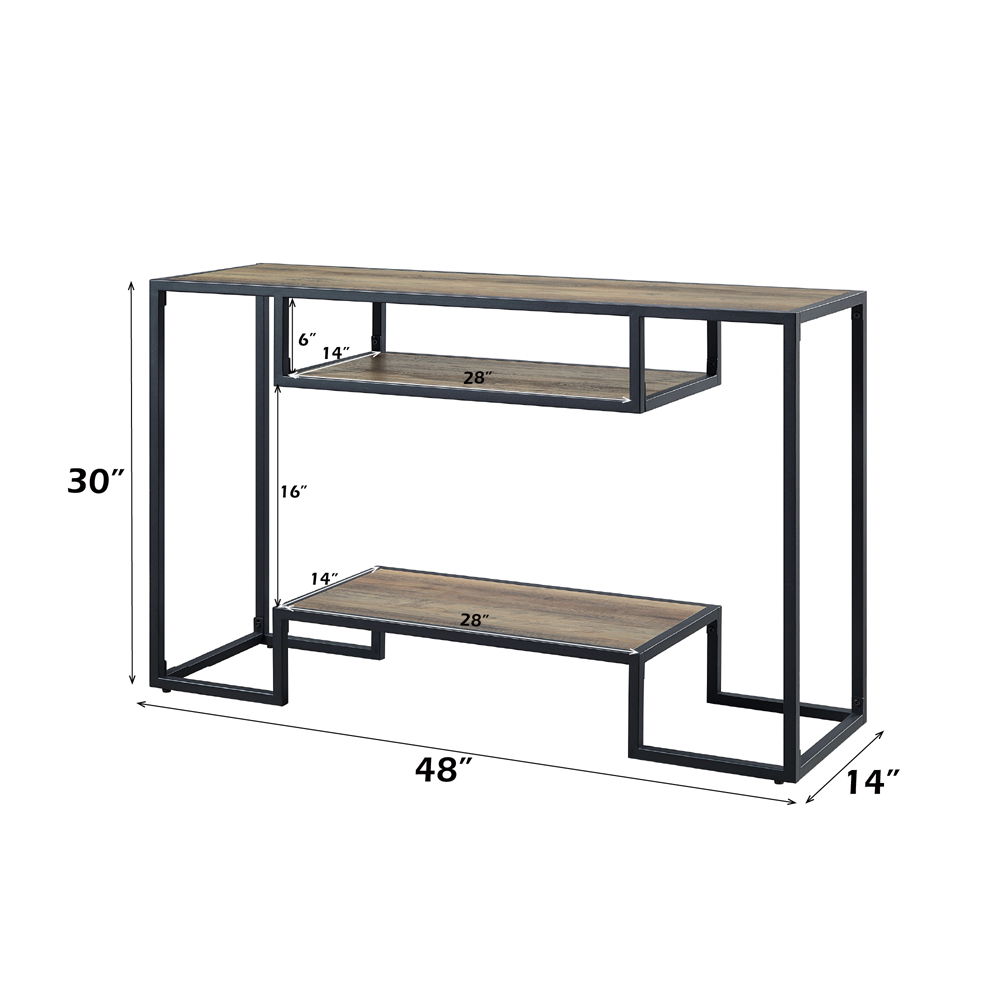 Idella - Sofa Table - Rustic Oak & Black, black, view 5