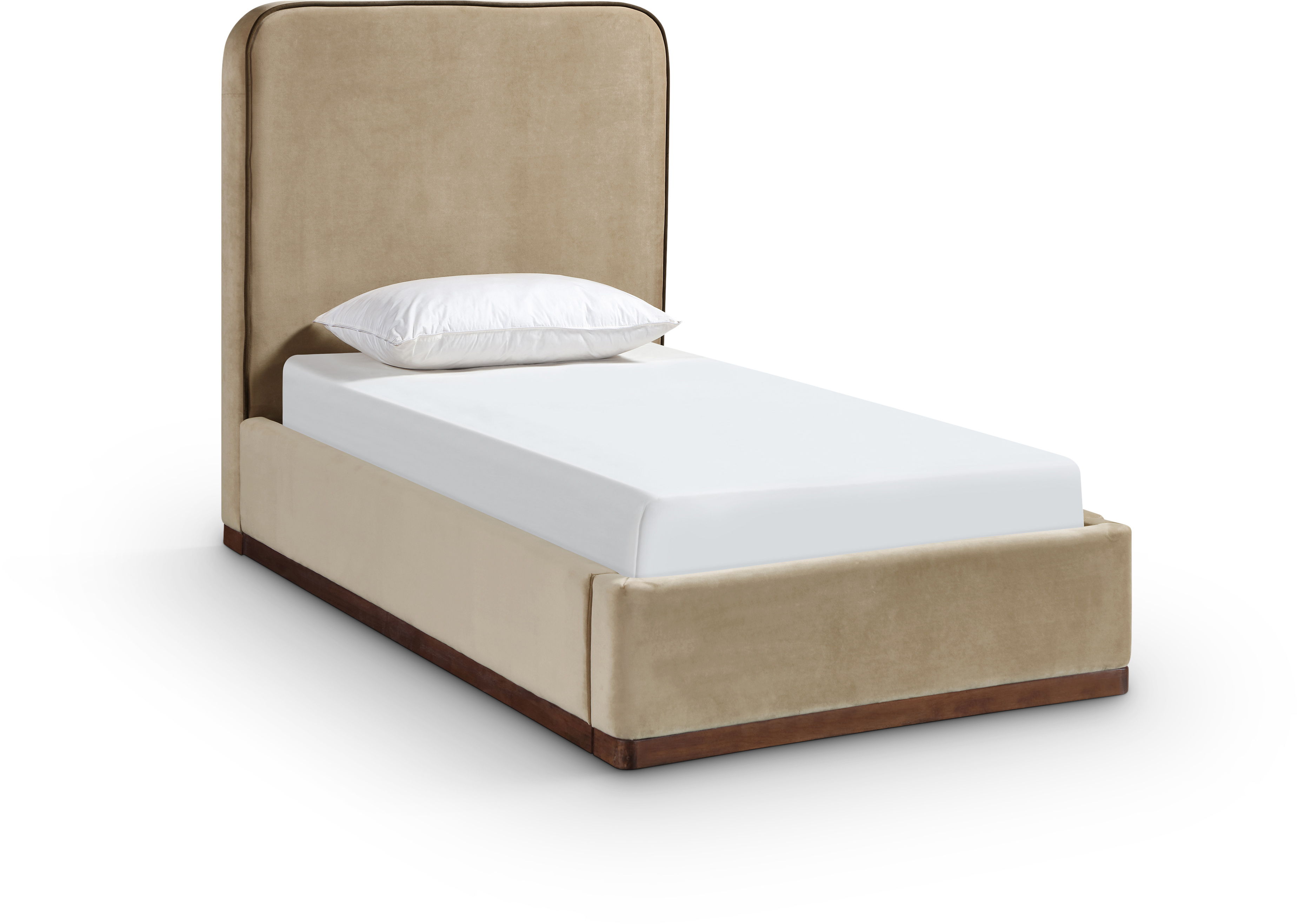 Rava - Twin Bed - Beige / Brown