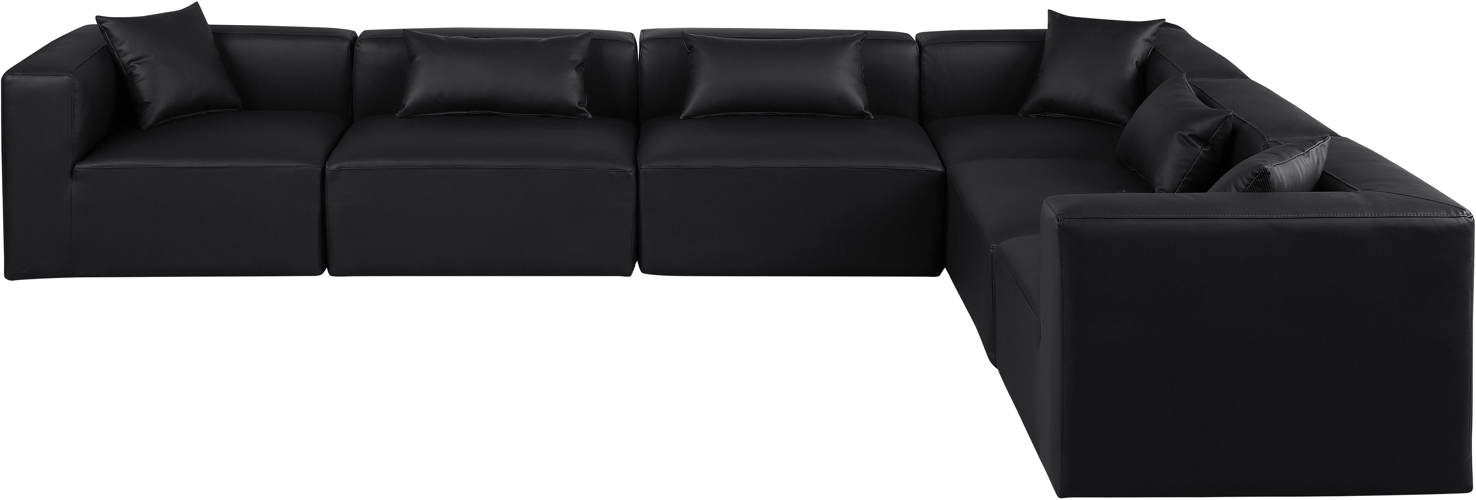 Cube - 6 Piece Modular Corner Sectional - Black