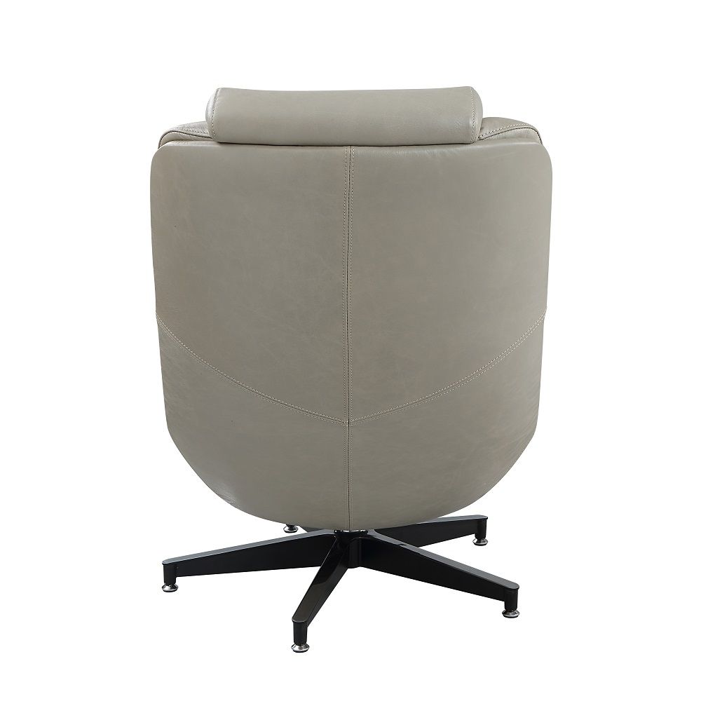 Piran - Accent Chair With Swivel - Twilight Top Grain Leather, gray, view 4