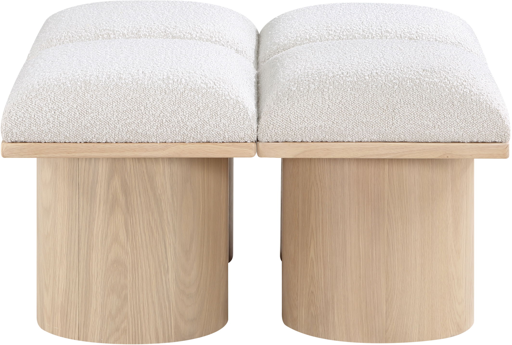 Pavilion - 31" 4 Piece Modular Bench With Natural Base - Cream