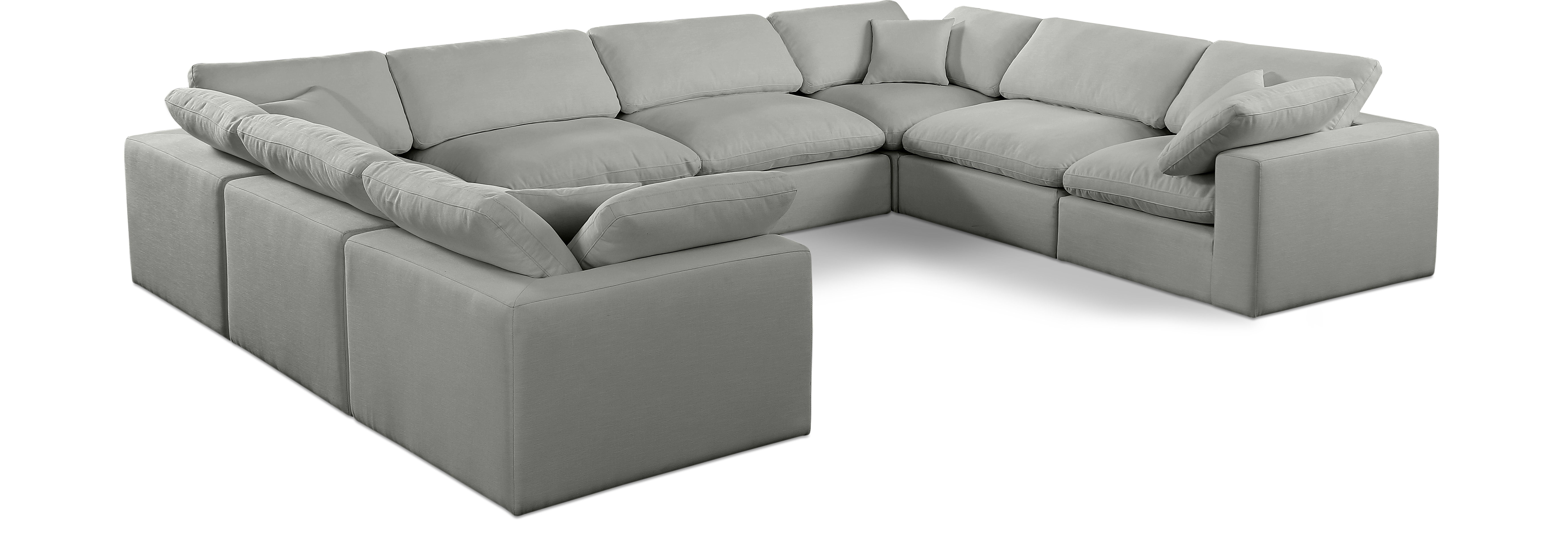 Comfy - 8 Piece Linen Modular Sectional - Gray