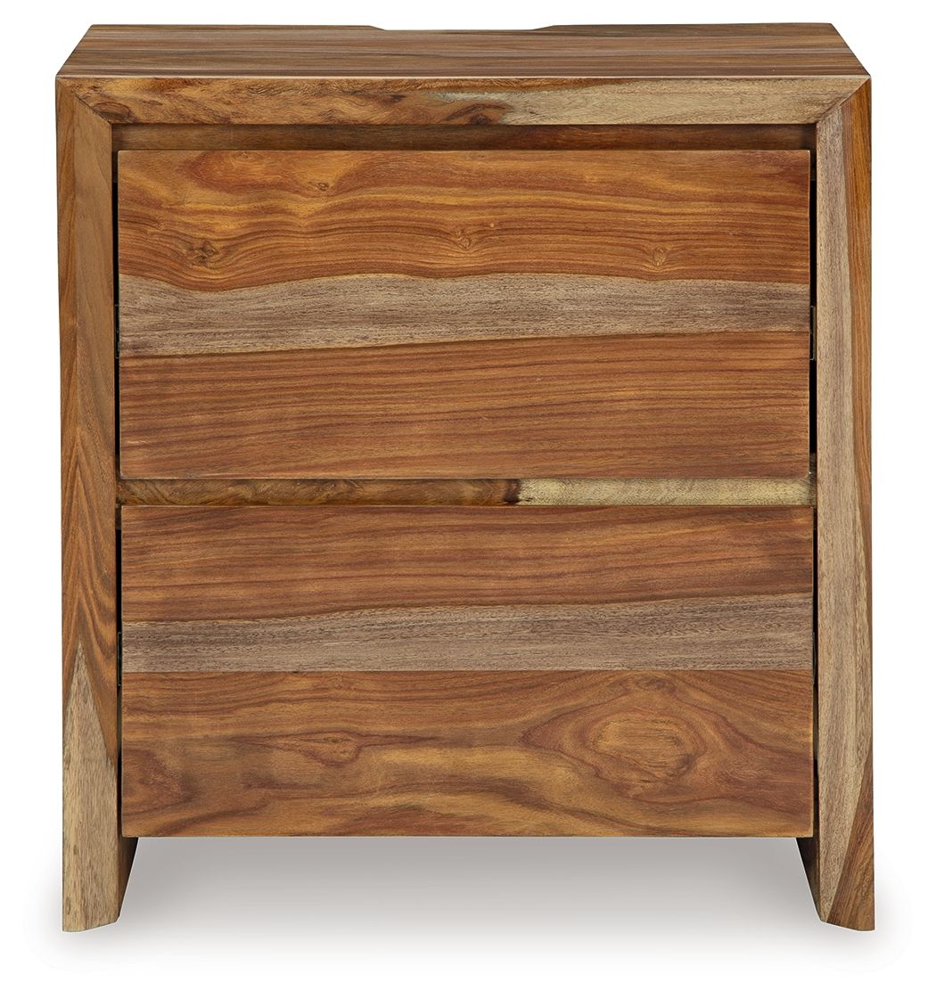 Ashley Furniture Dressonni - Two Drawer Night Stand - Brown - Image 4