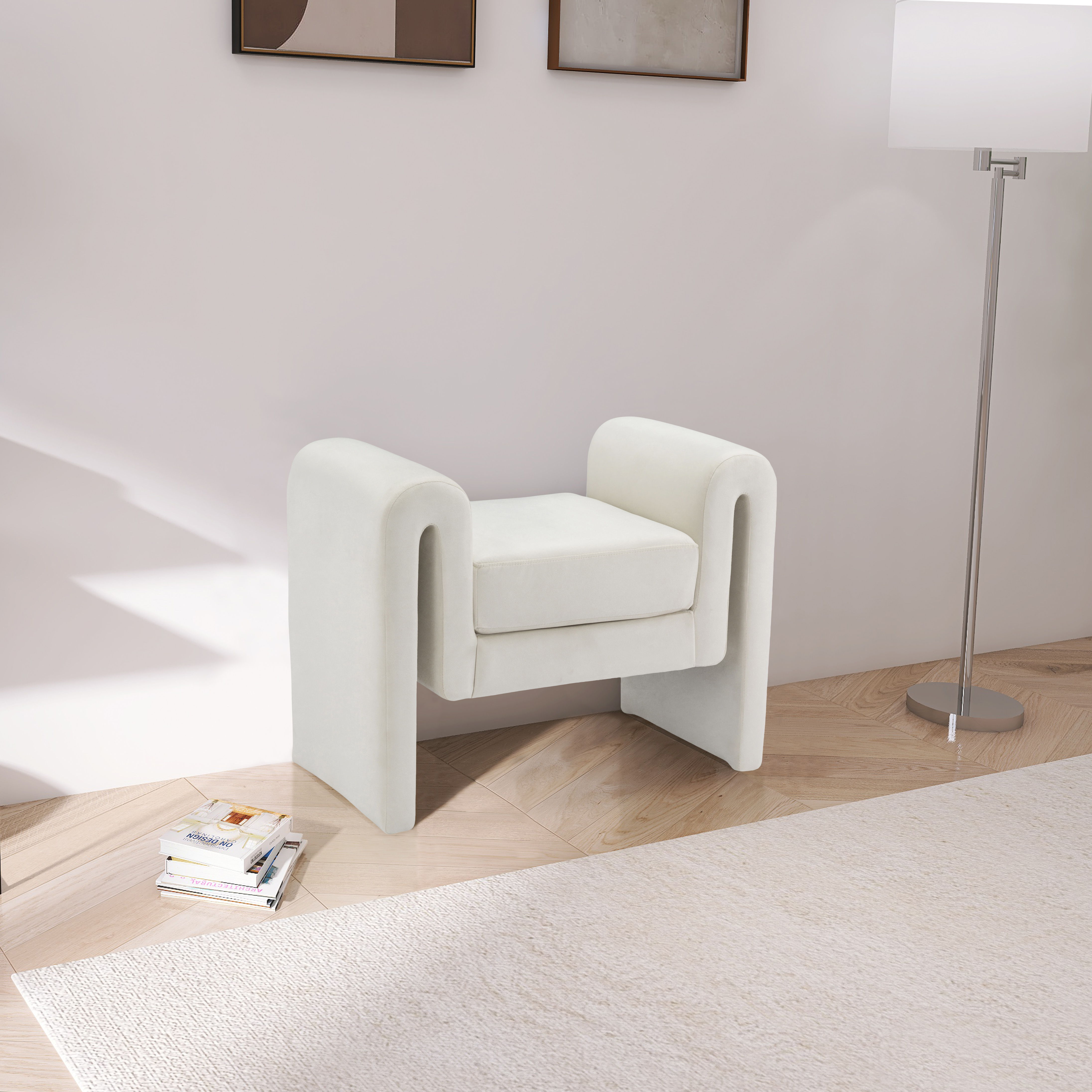 Sloan - Fabric Bench - Cream