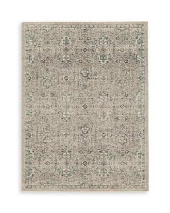 Jessmen – 5′ x 8′ Rug – Beige / Blue / Ivory