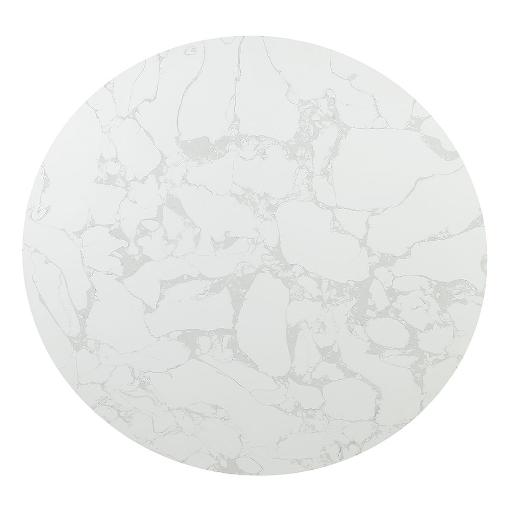 Clayten - Round Dining Table With Marble - White Natural Marble Top & Espresso, white, view 8