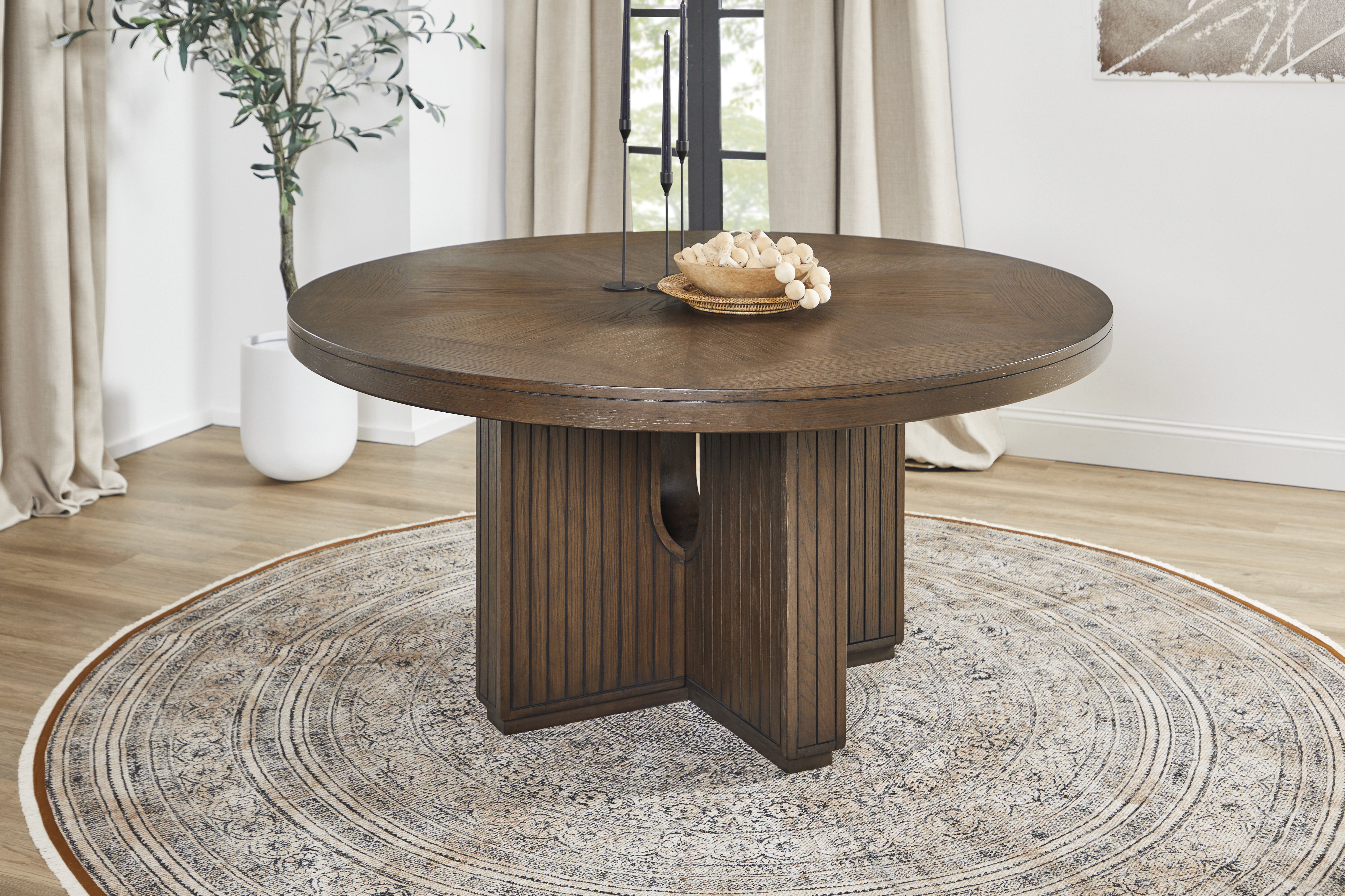 Athens - Round Dining Table - Chocolate Brown, dark brown, view 5