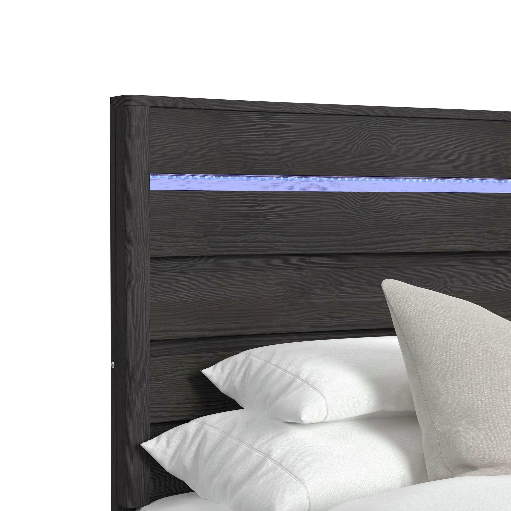 Tobias - Full Bed With LED - Black
