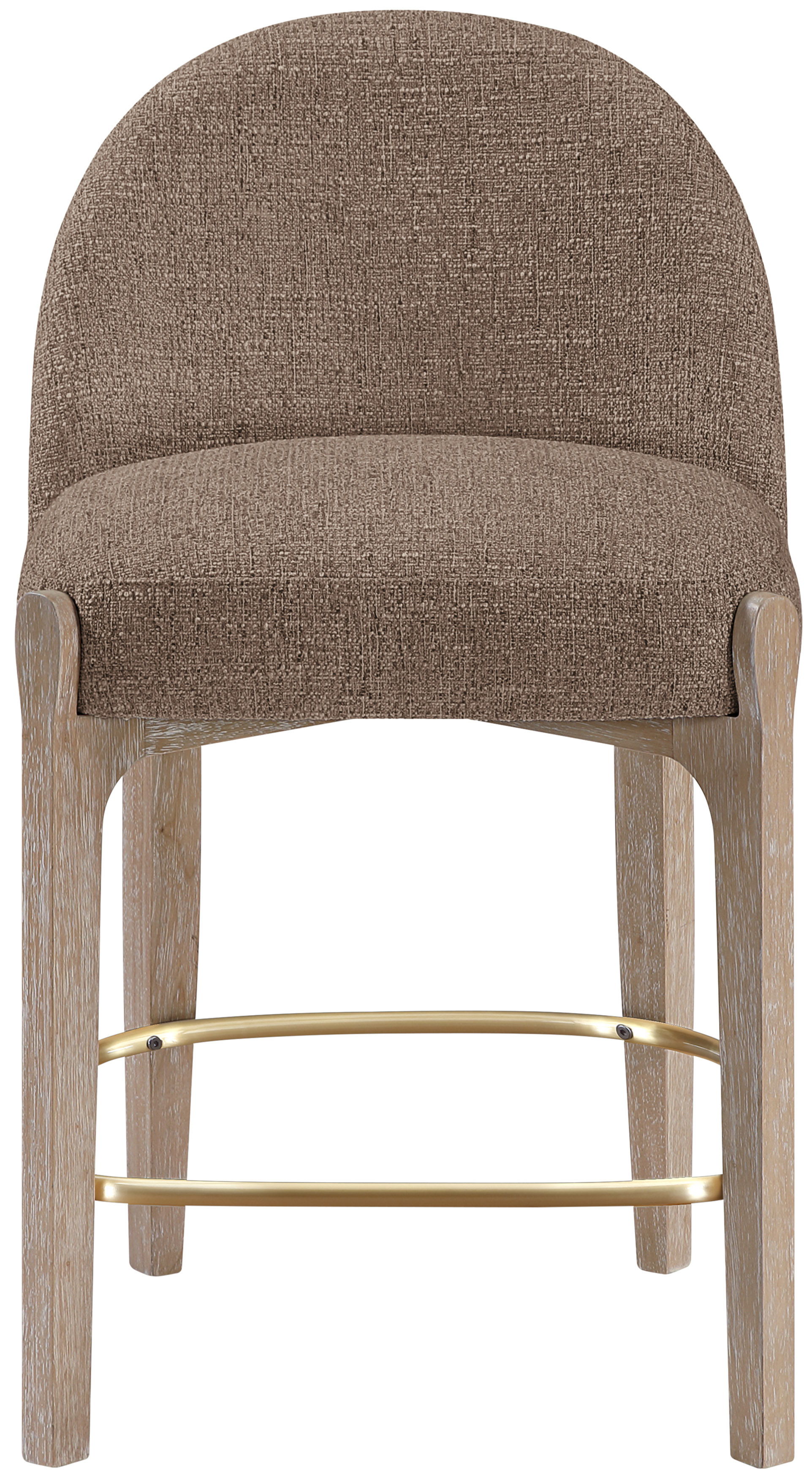 Torino - Fabric Upholstered Counter Stool (Set of 2) - Brown / Brushed Natural