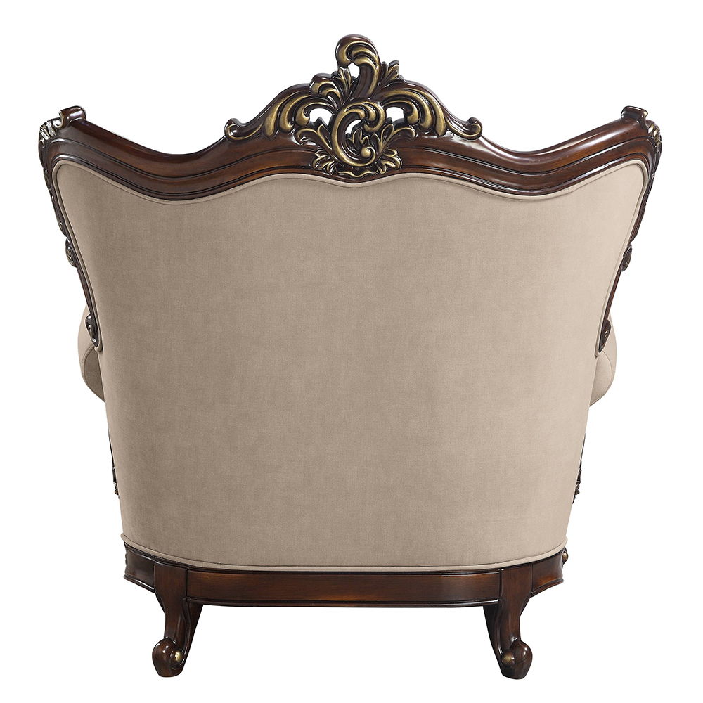 Ragnar - Chair With 2 Pillows - Light Brown Linen & Cherry, beige, view 2