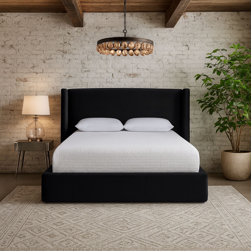 Kendall - Velvet Upholstered Queen Bed - Black