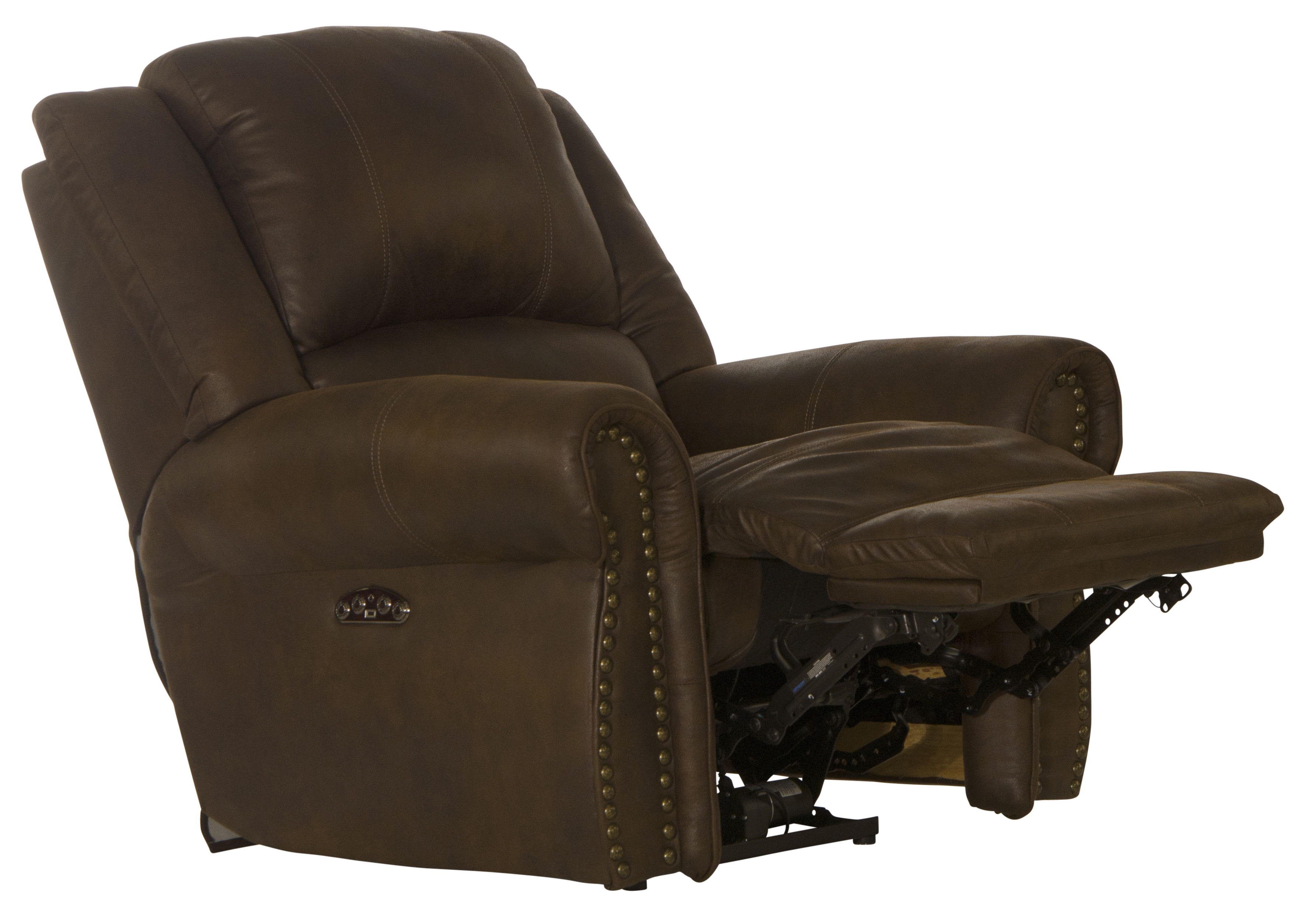 Pickett - Fabric Power Recliner With Power Adjustable Headrest - Dark Brown