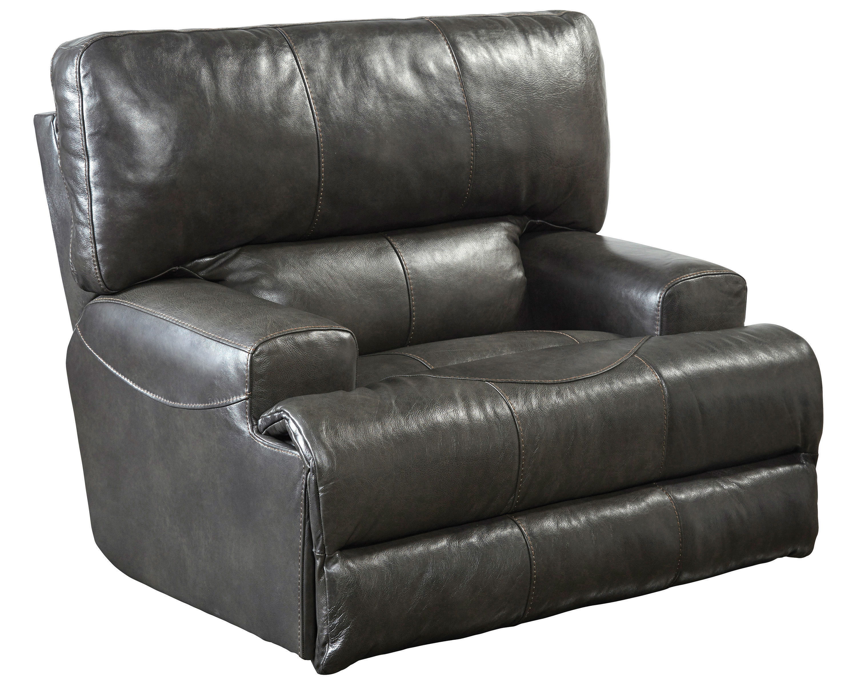 Wembley - Italian Leather Match Lay Flat Recliner - Steel