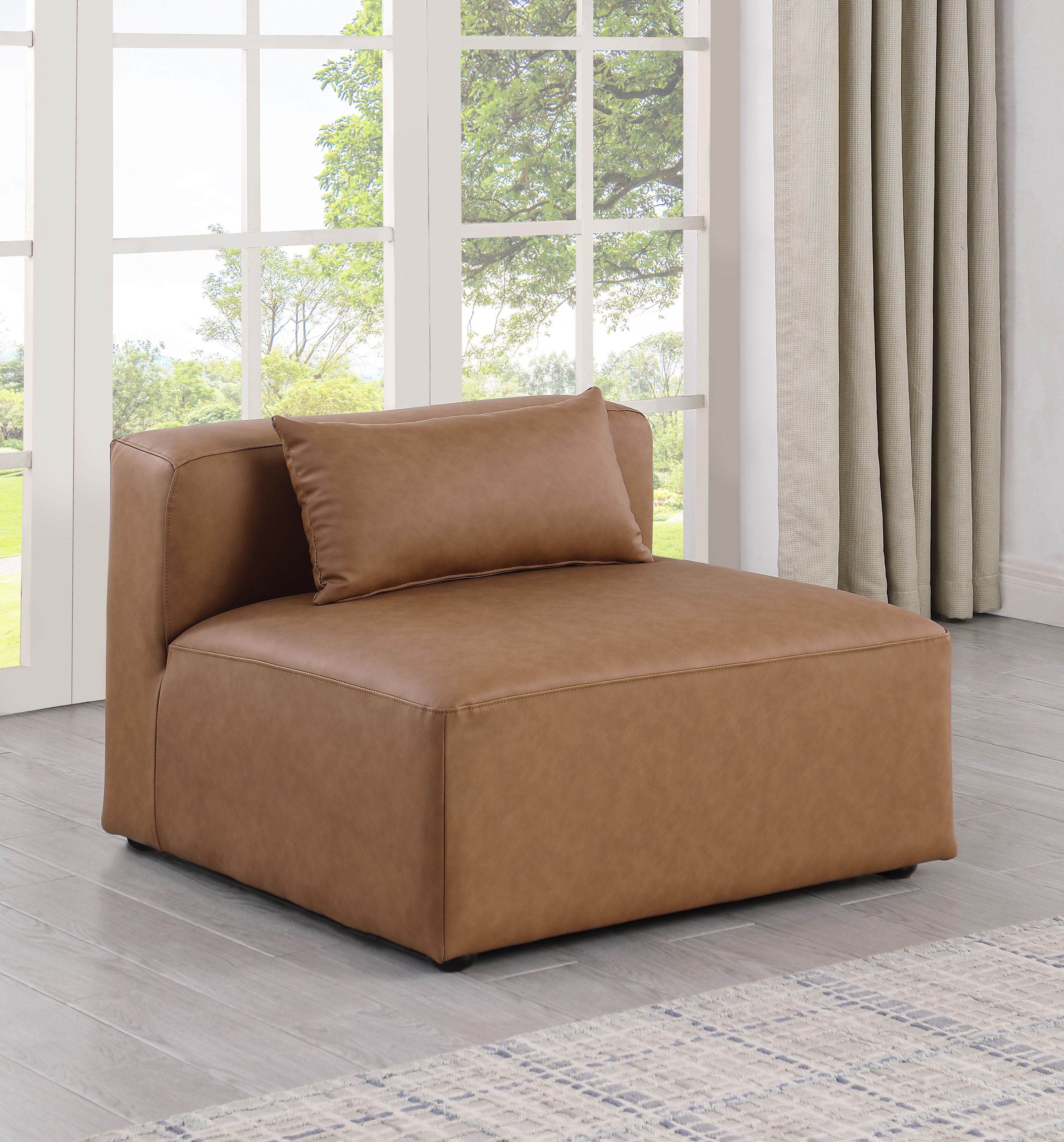 Cube - Armless Chair - Brown