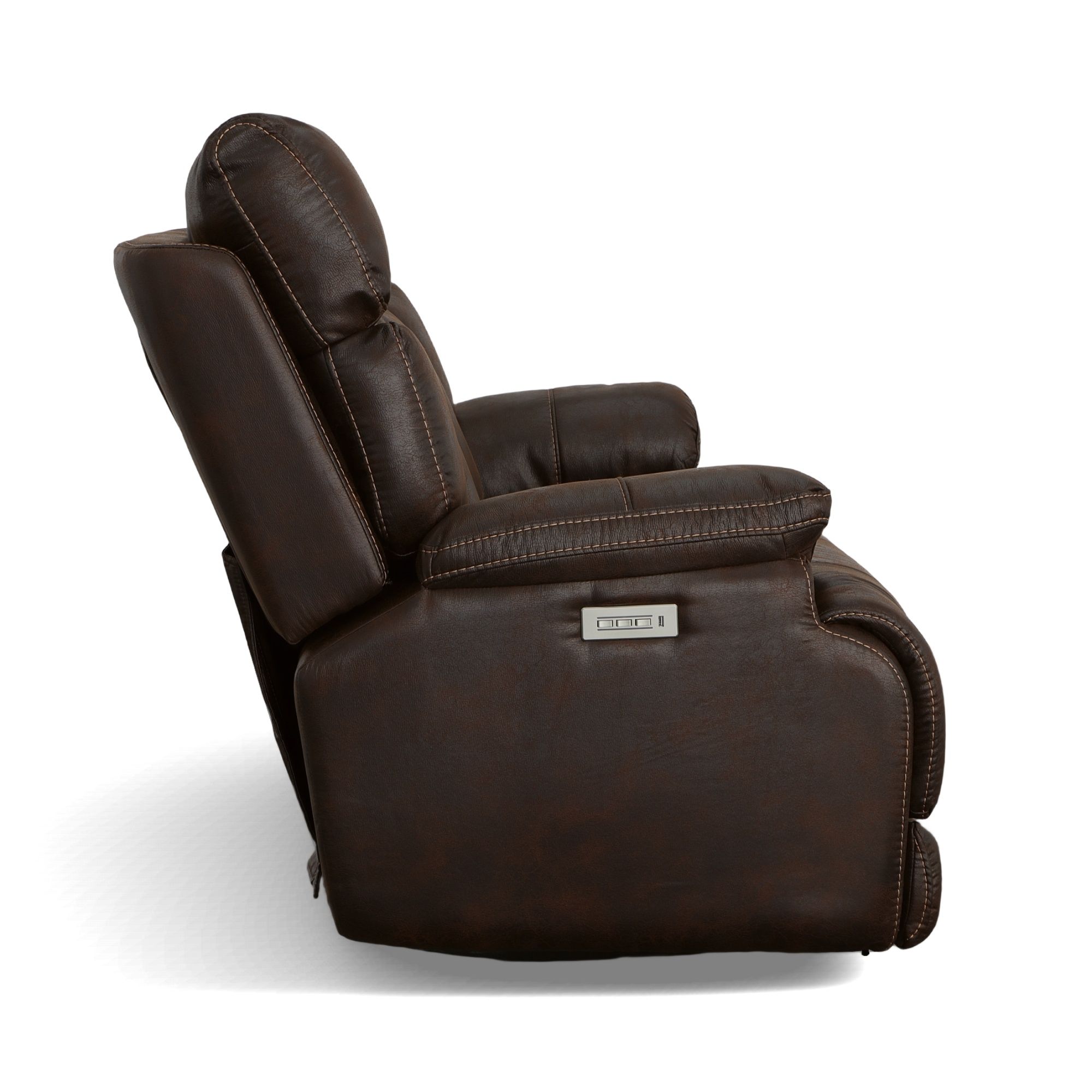 Clive - Power Reclining Loveseat With Power Headrests & Lumbar - Clove, dark brown, view 4