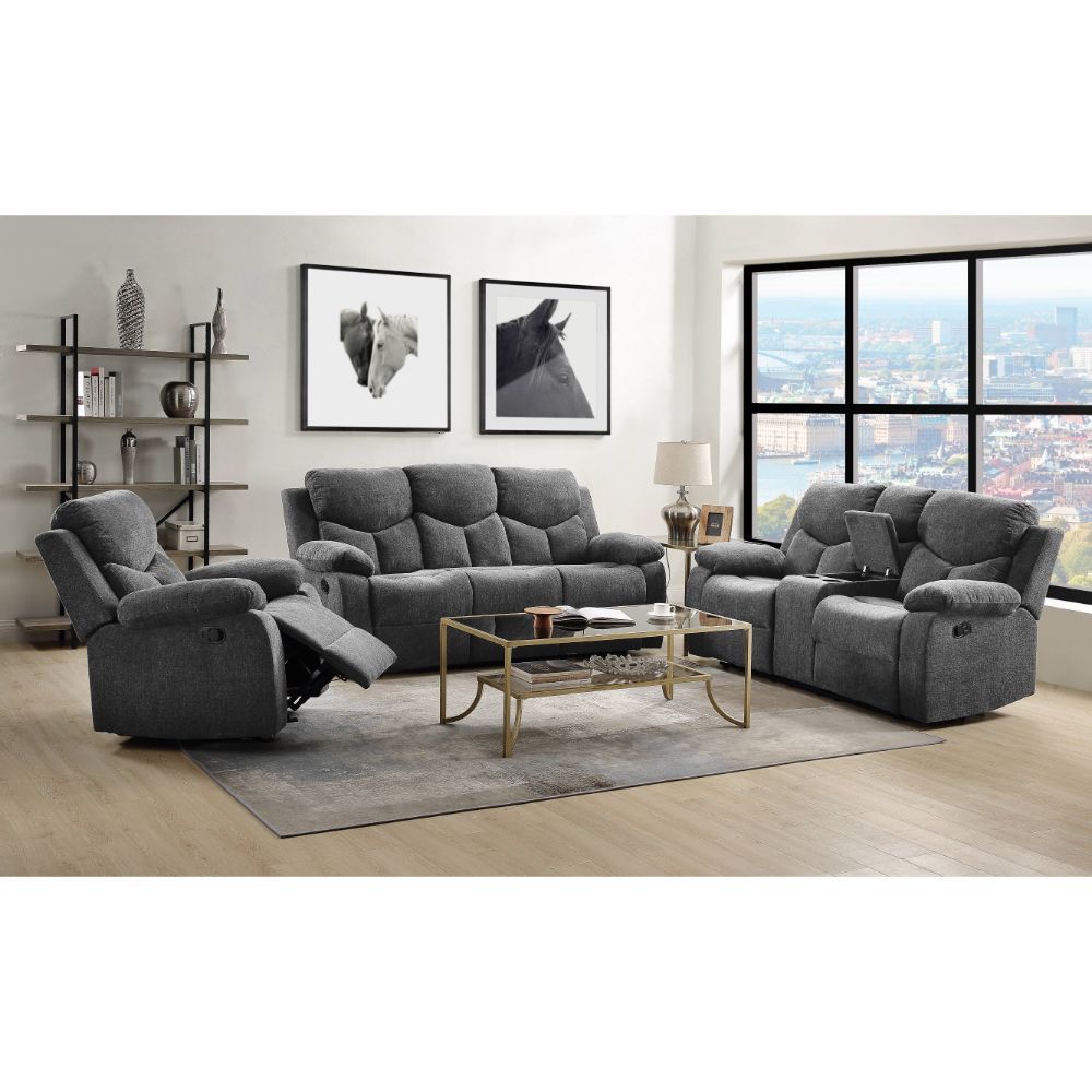 Kalen - Motion Sofa - Gray Chenille, dark gray, view 8