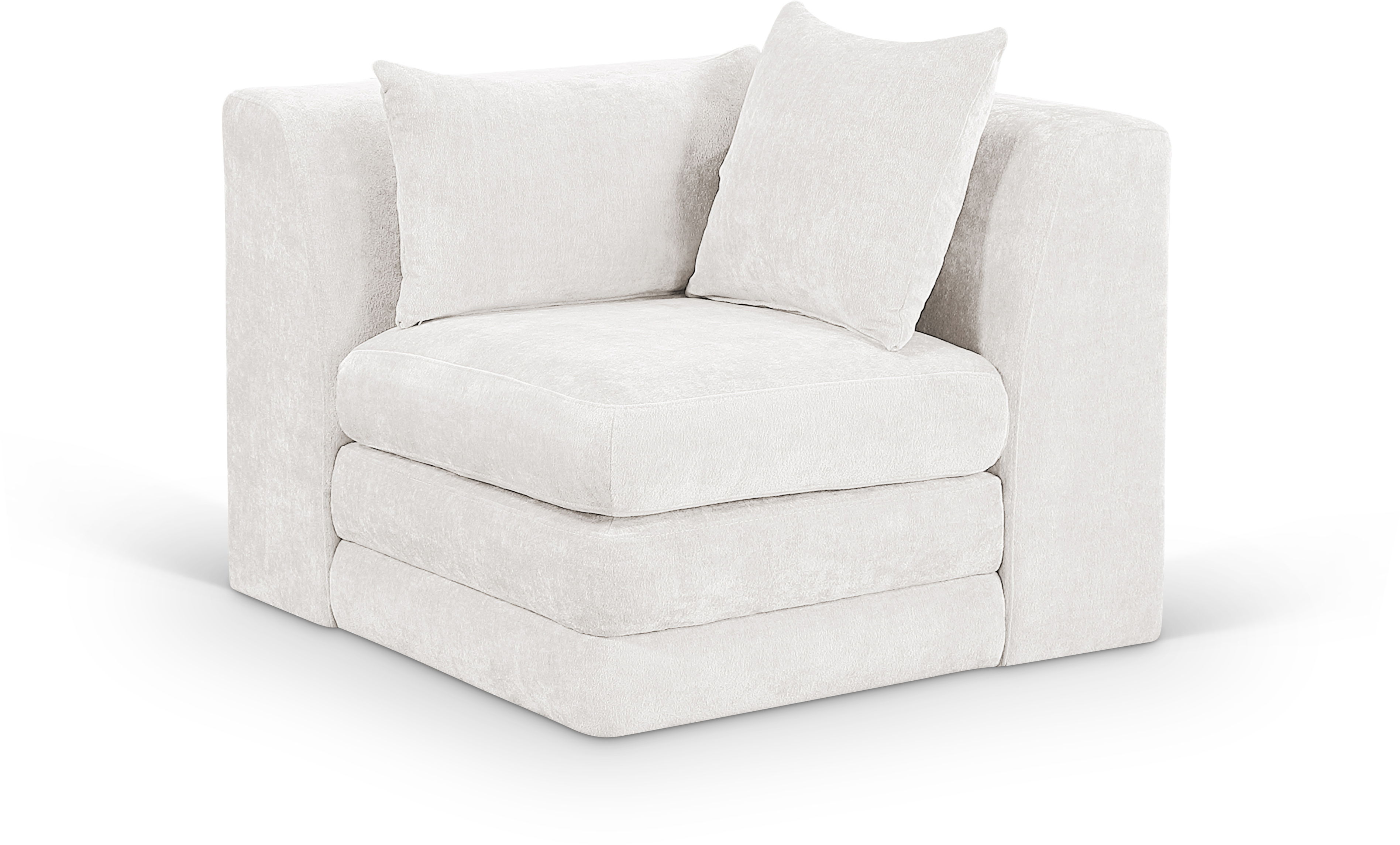 Chenille Fabric Upholstered Modular Corner Chair