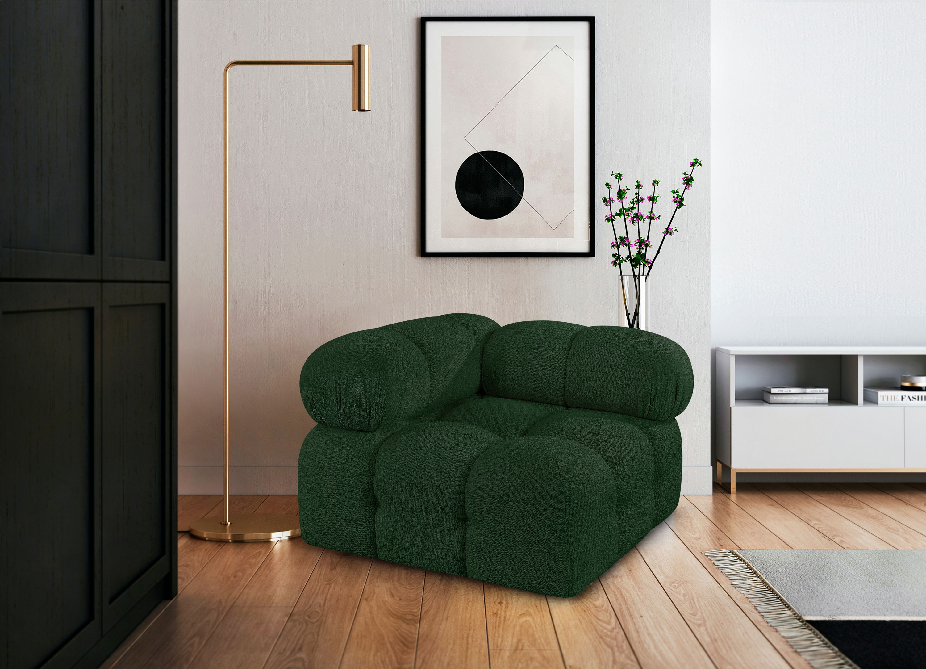 Ames - Corner Chair - Green