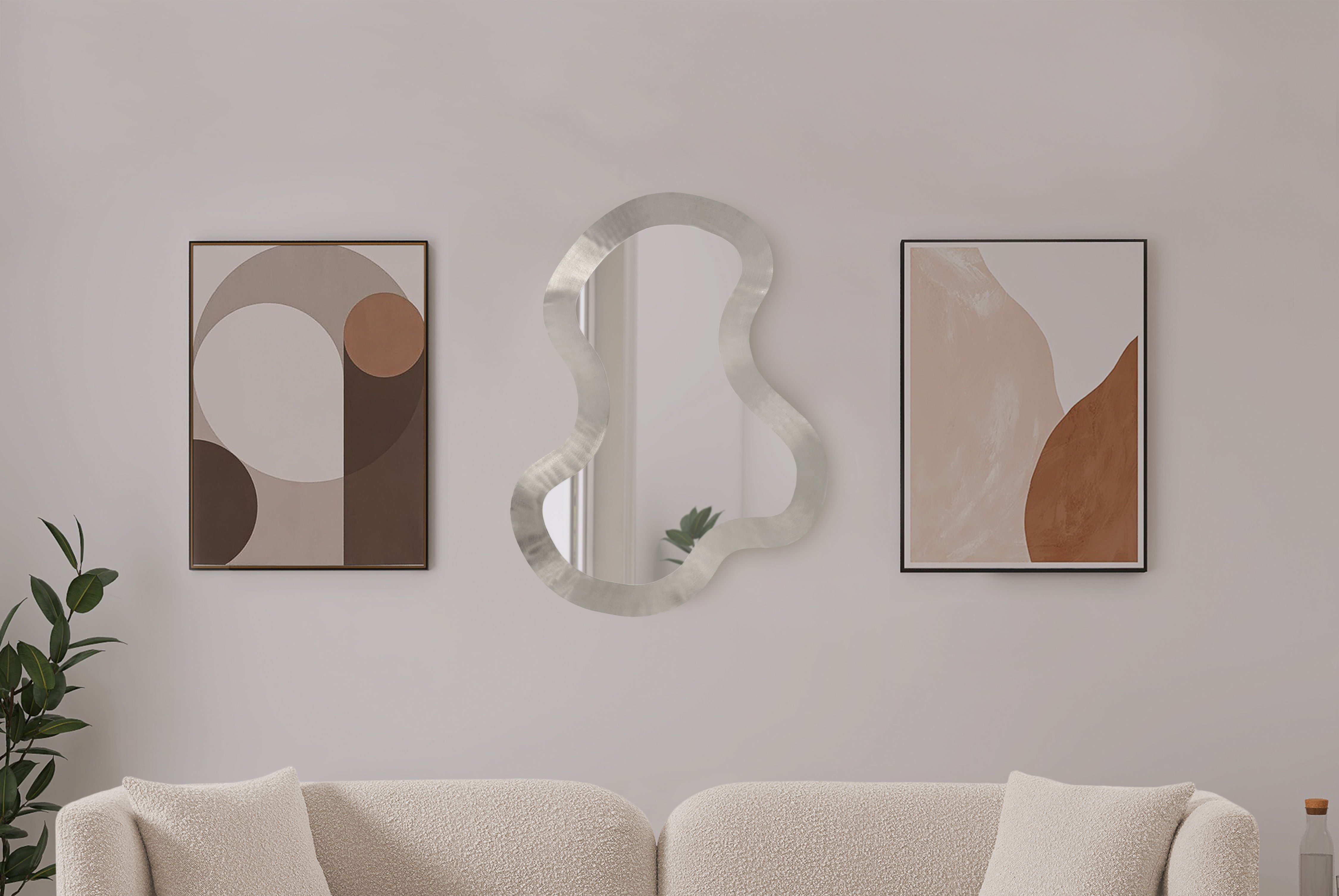 Oblique - 38" Mirror - Silver