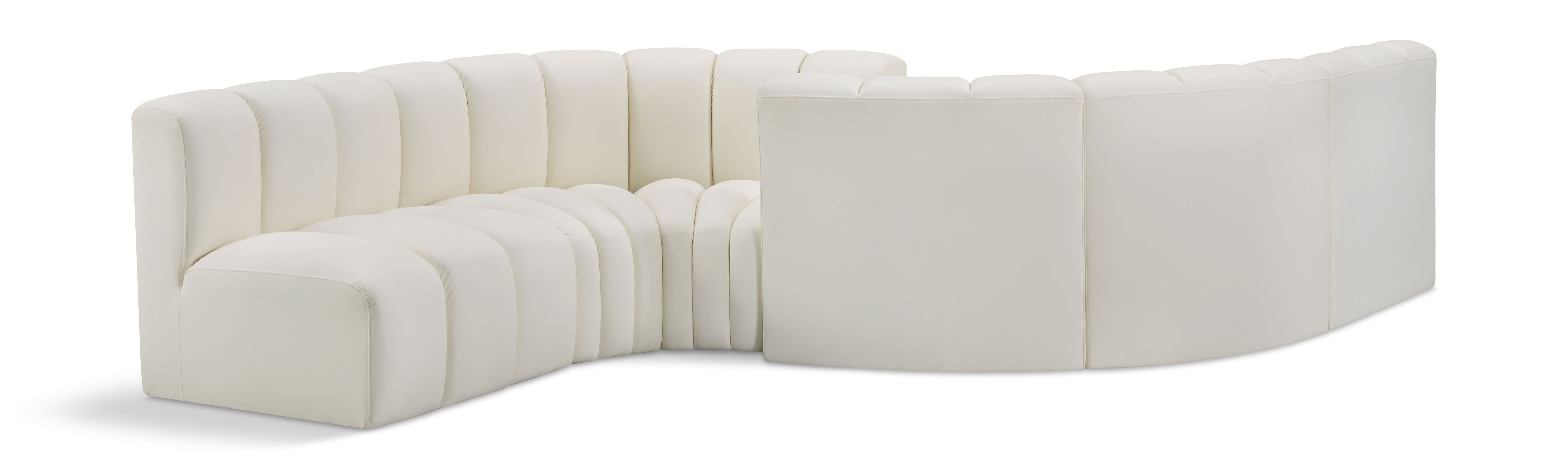 Arc - Faux Leather 6 Piece Modular Sofa - Cream