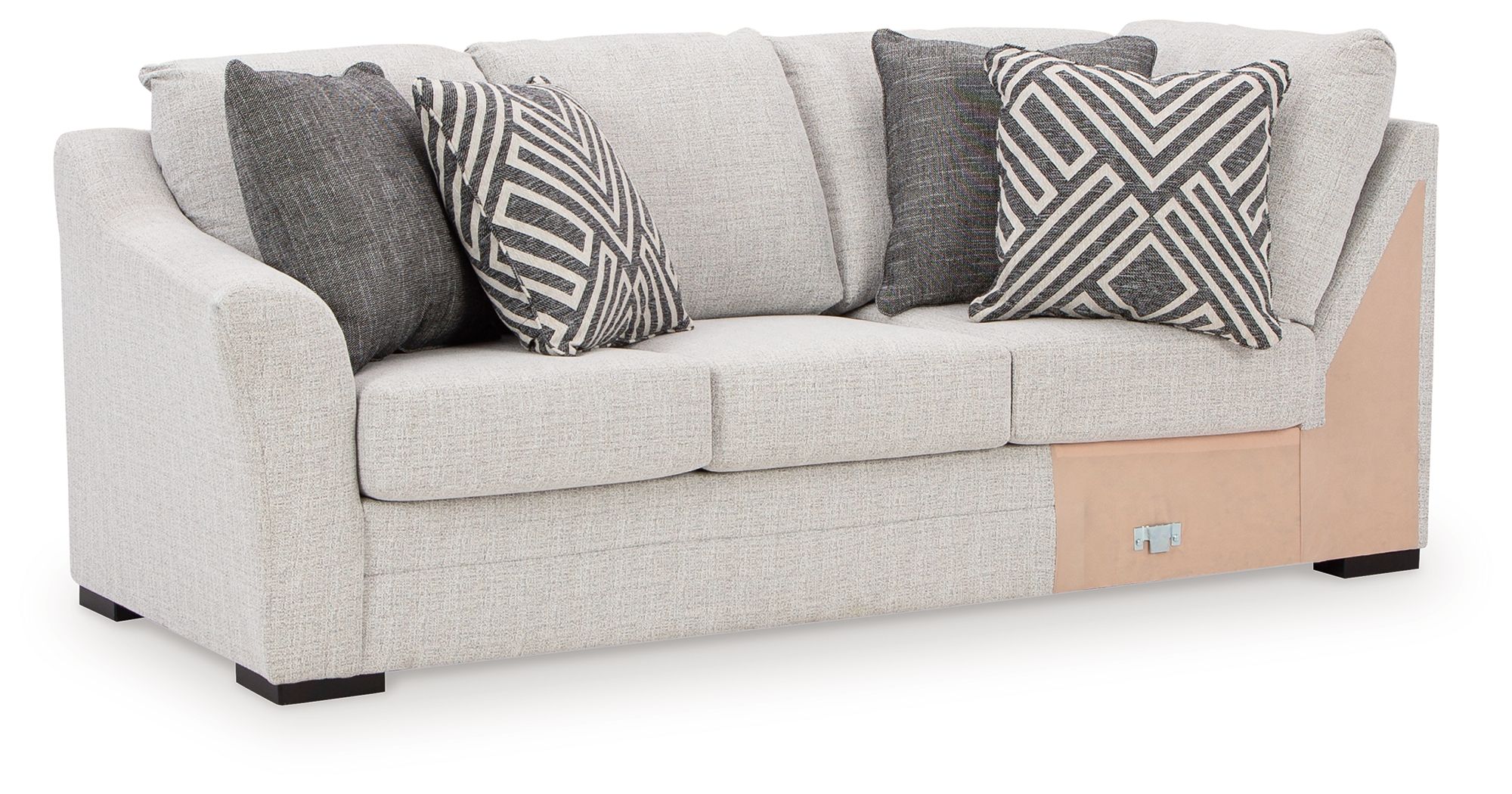 Koralynn - Laf Sofa with Corner Wedge - Stone