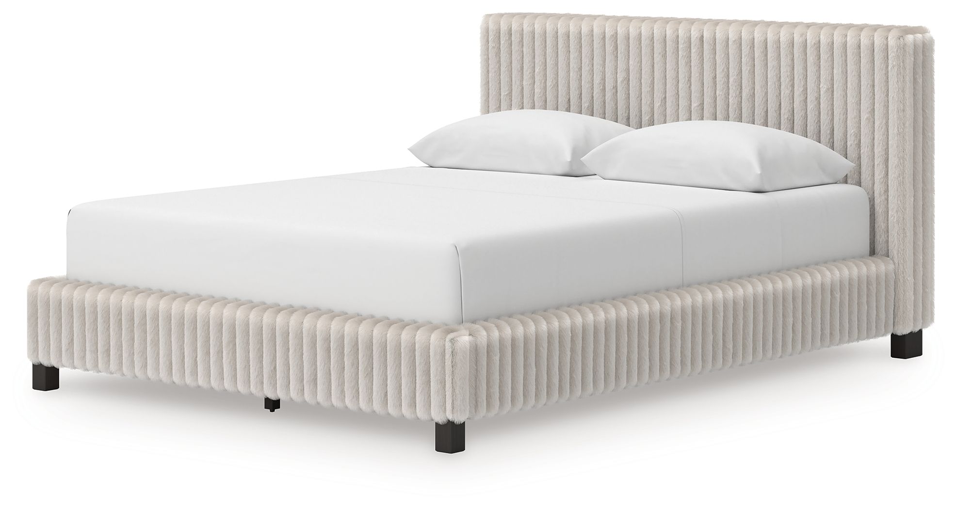 Ashley Furniture Zuraleus - Queen Upholstered Bed - White - Image 5
