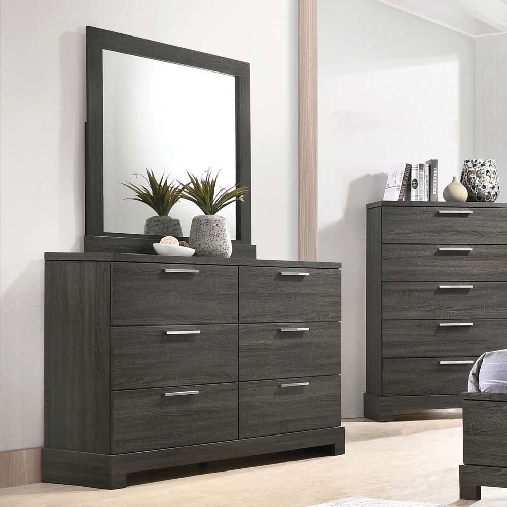 Lantha - Mirror - Gray Oak, dark gray