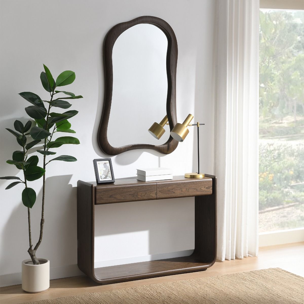 Lanza - Aceent Mirror - Dark Walnut, dark brown, view 5