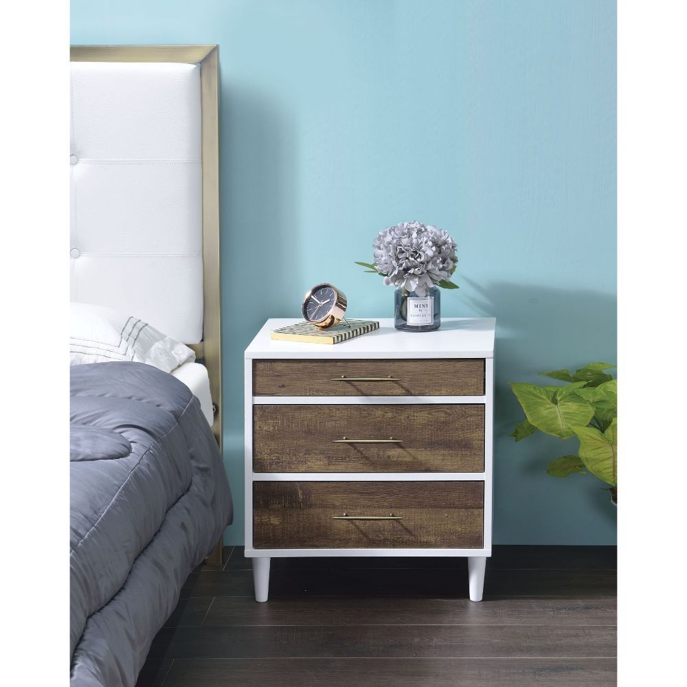 Lurel - Accent Table - White & Weathered Oak, white