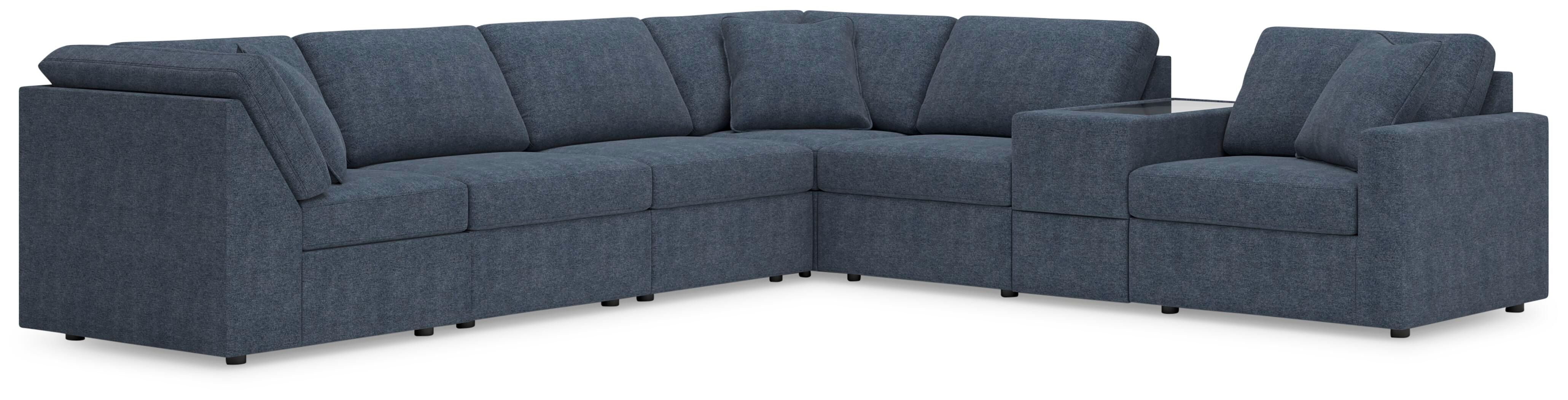 Modmax – 7-Piece Sectional With Storage Console And Raf Corner Chair – Ink