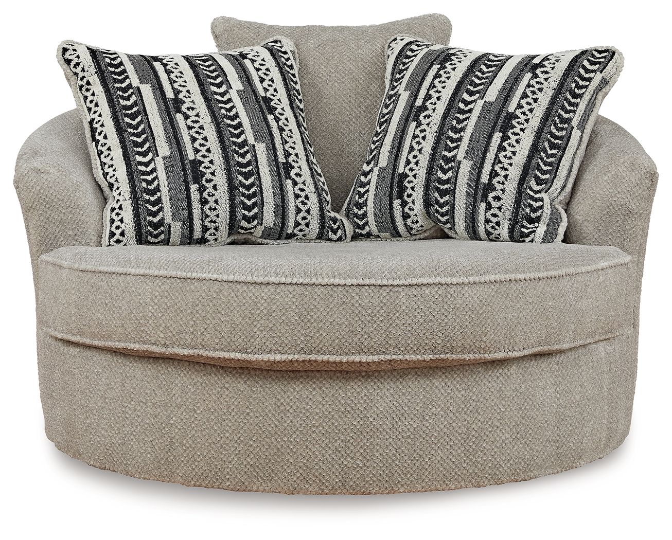 Ashley Furniture Calnita - Oversized Swivel Accent Chair - Sisal - Image 3