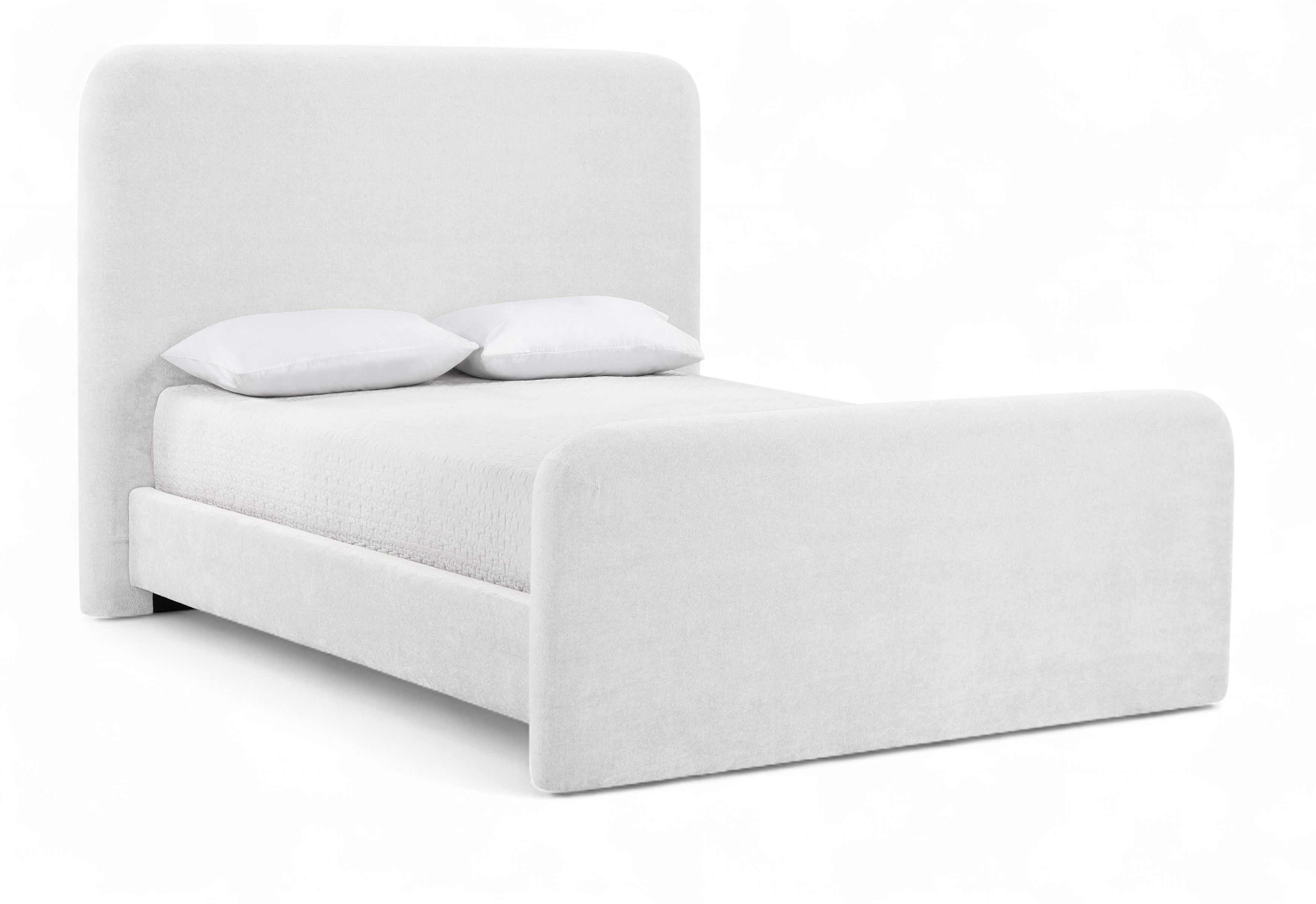 Fira - Chenille Fabric Upholstered Queen Bed - Cream