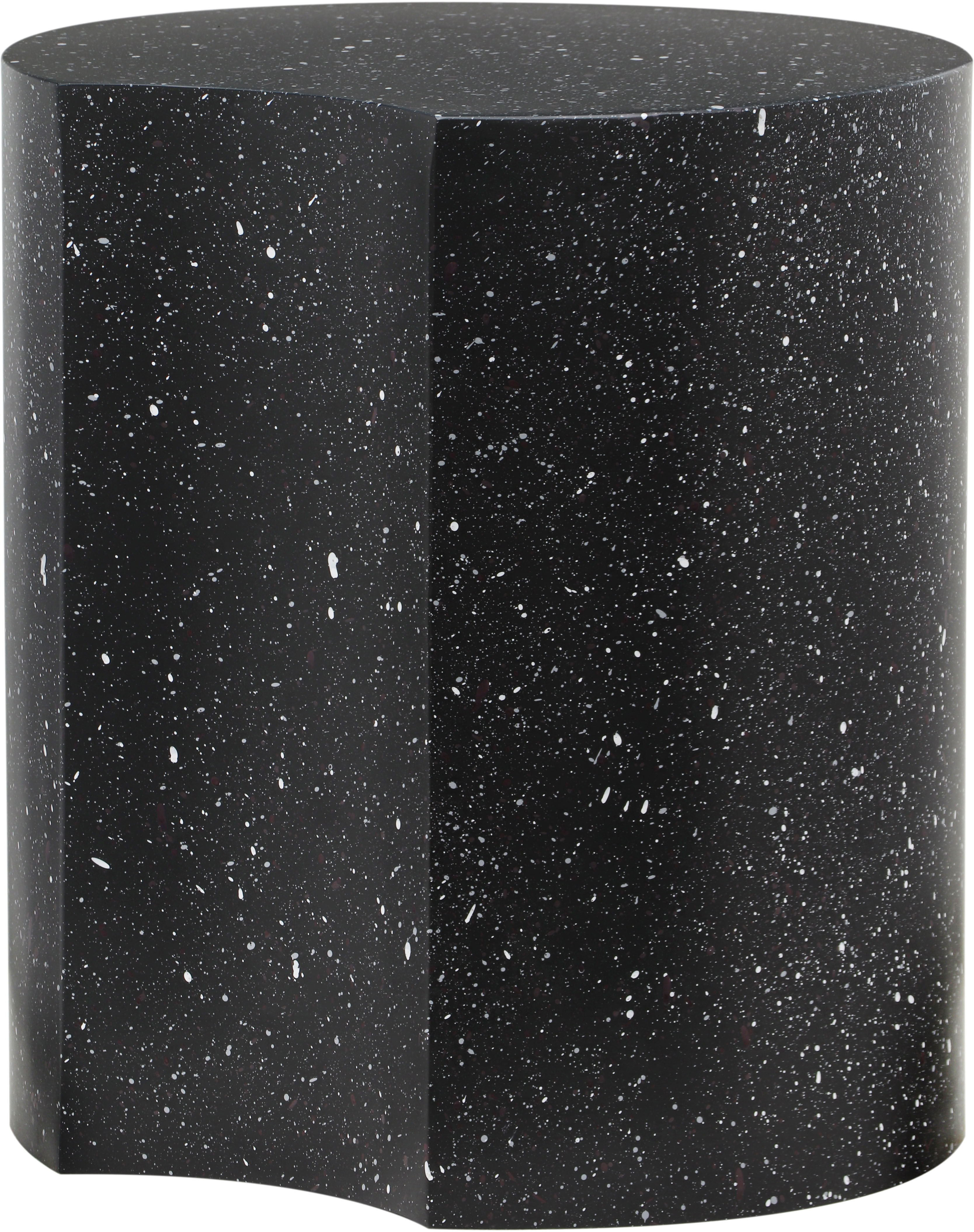 Dimple - 18" End Table - Black Terazzo