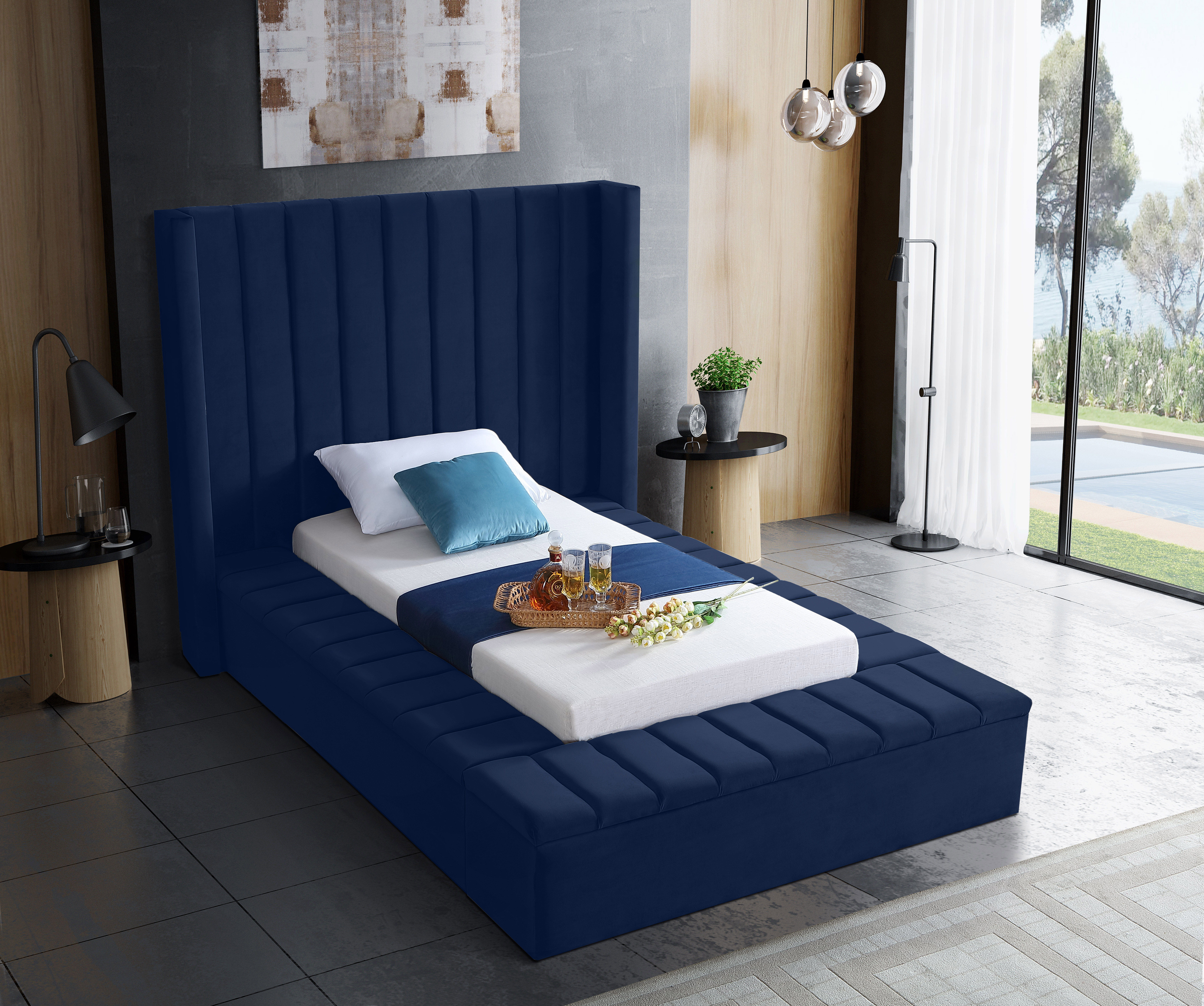 Kiki - Twin Bed - Navy