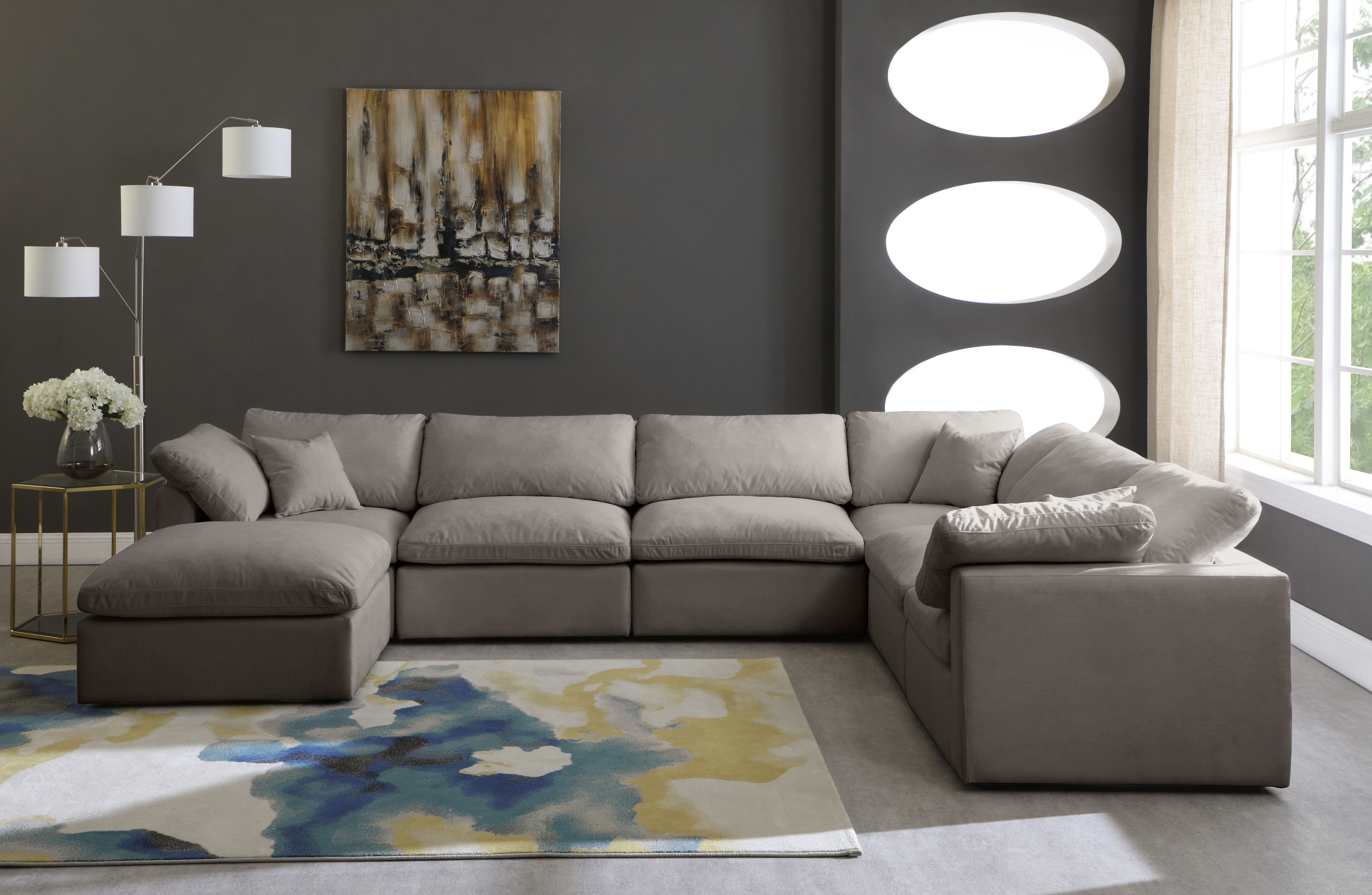 Plush - 7 Piece Modular Sectional - Gray