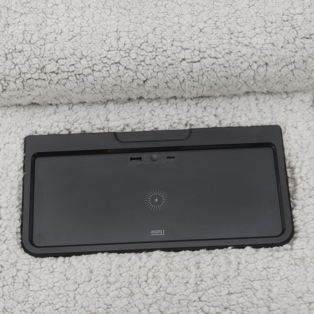 Tarrance - Modular Console With Wireless Charging & USB - Gray, light gray, view 8