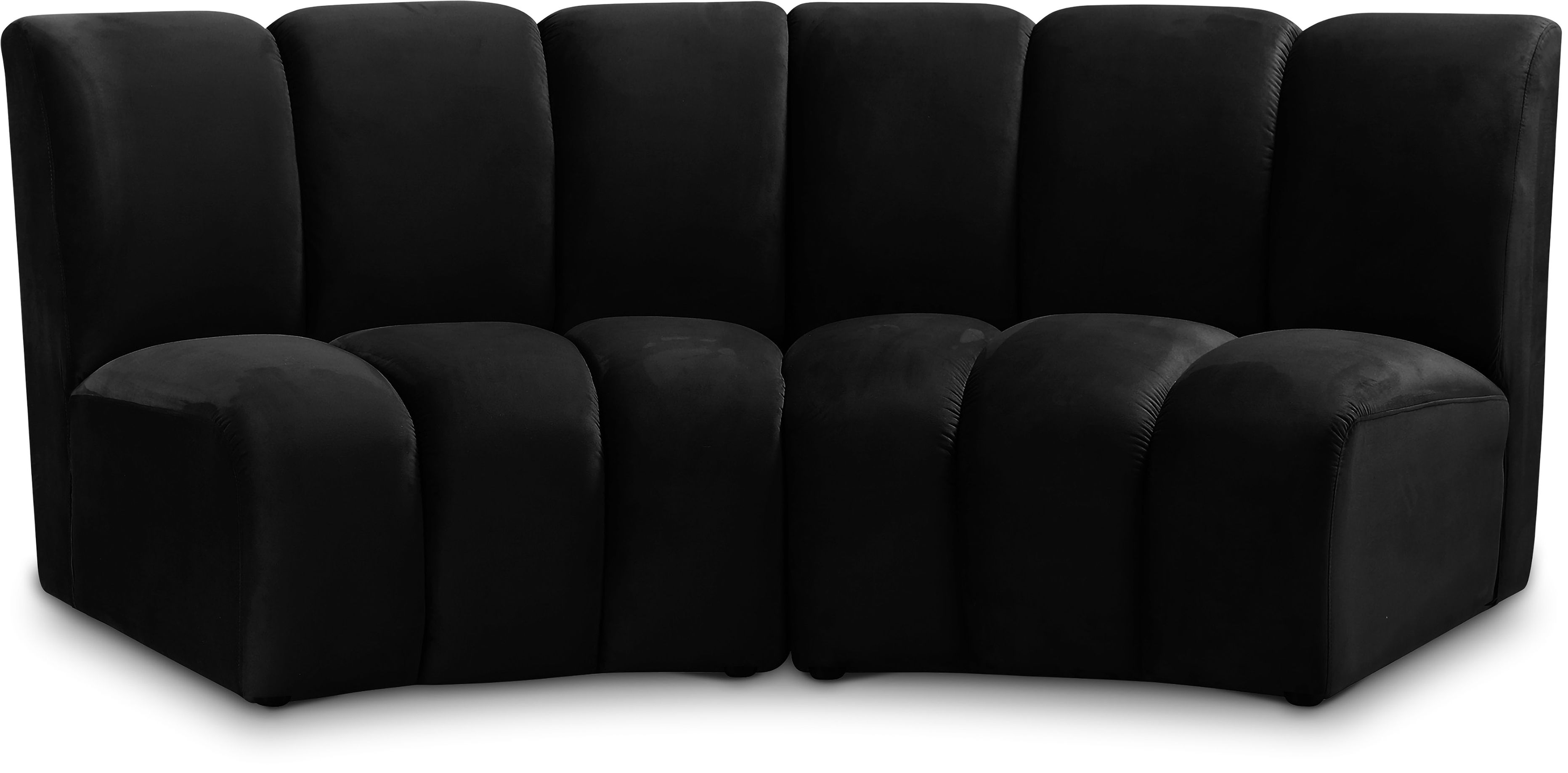 Infinity - 2 Piece Modular Sectional - Fabric - Black