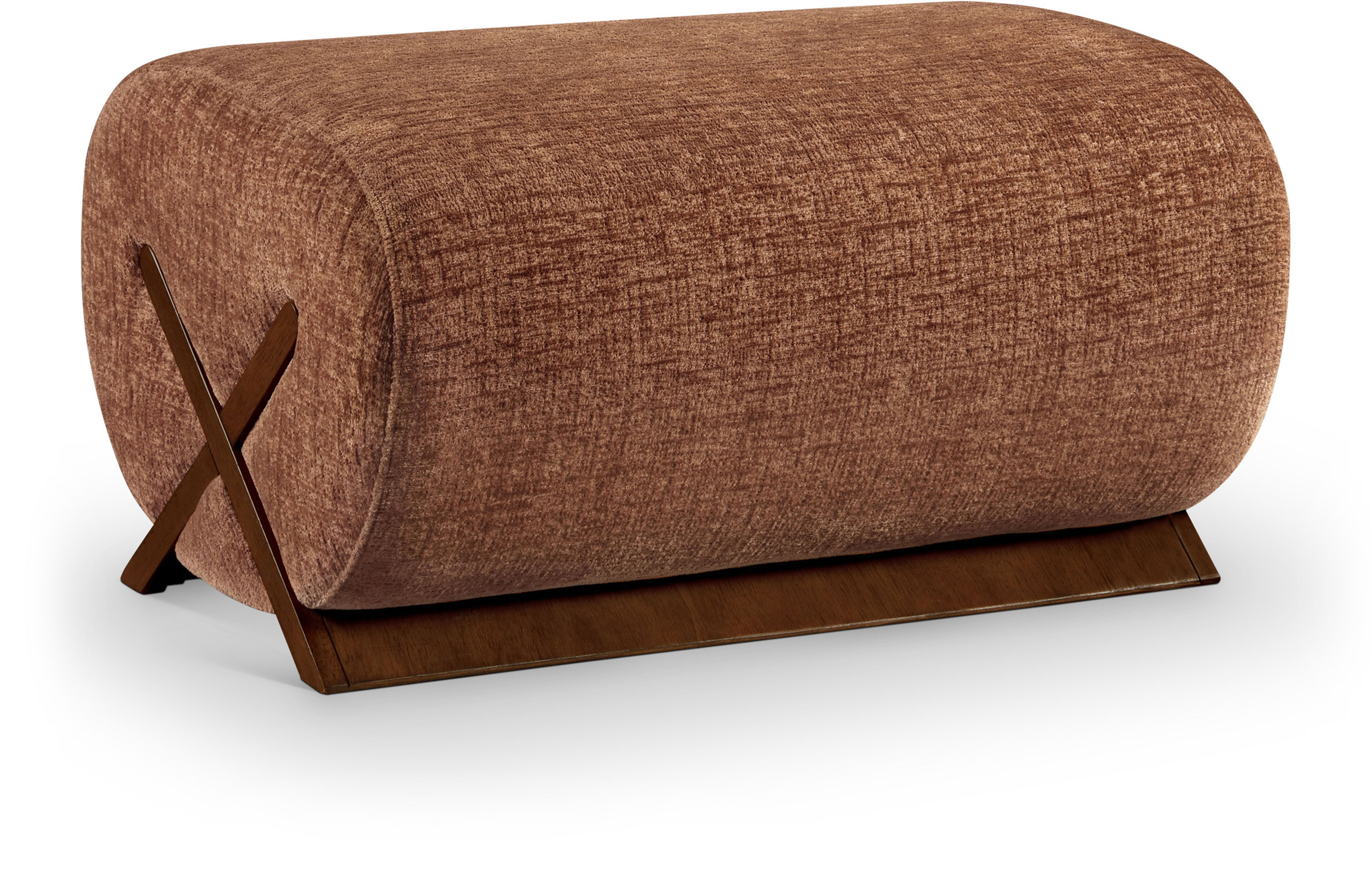 Akira - Fabric Upholstered Ottoman - Cognac
