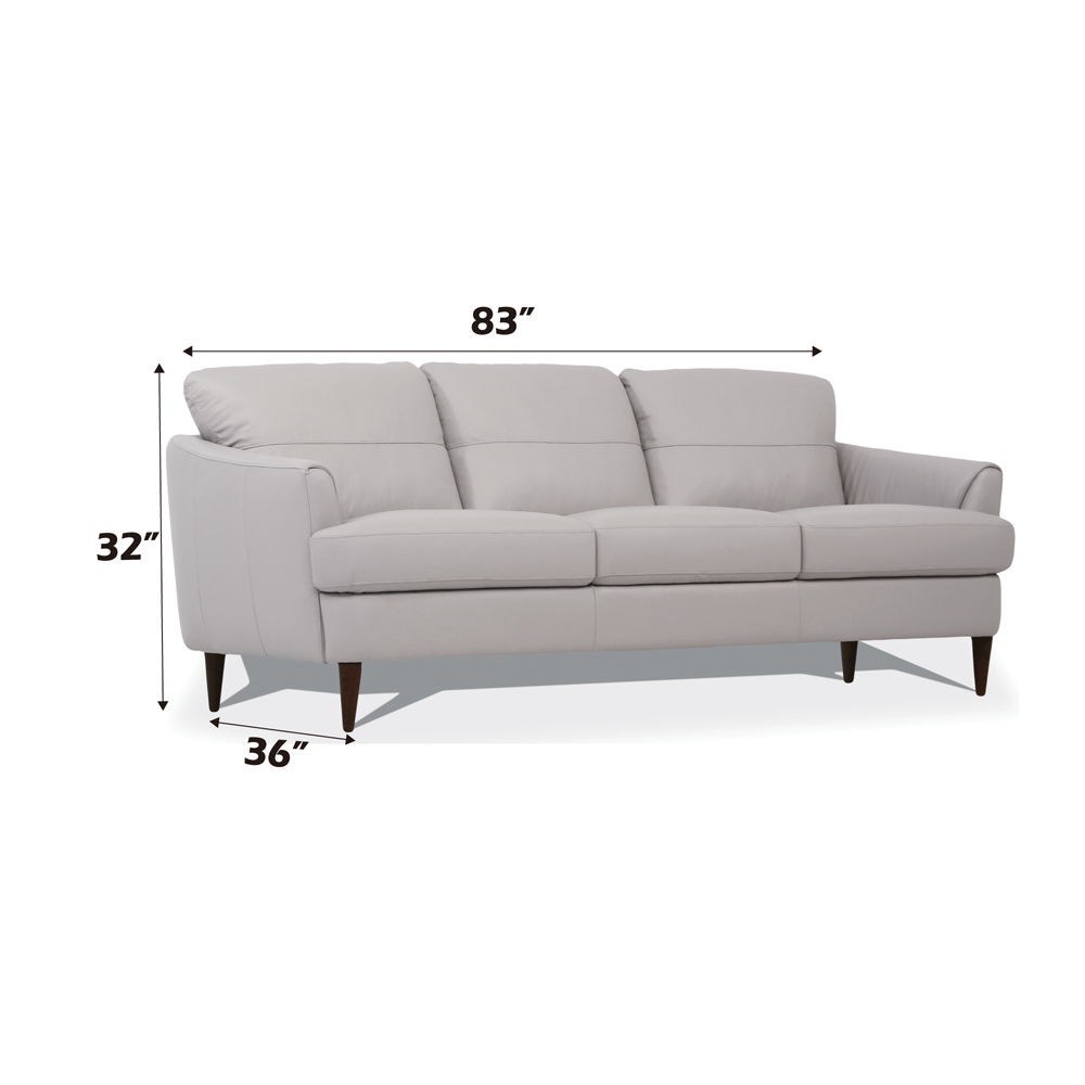 Helena - Sofa - Pearl Gray Leather, light gray, view 6
