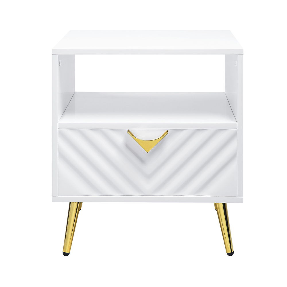 Gaines - End Table - White High Gloss, white, view 3