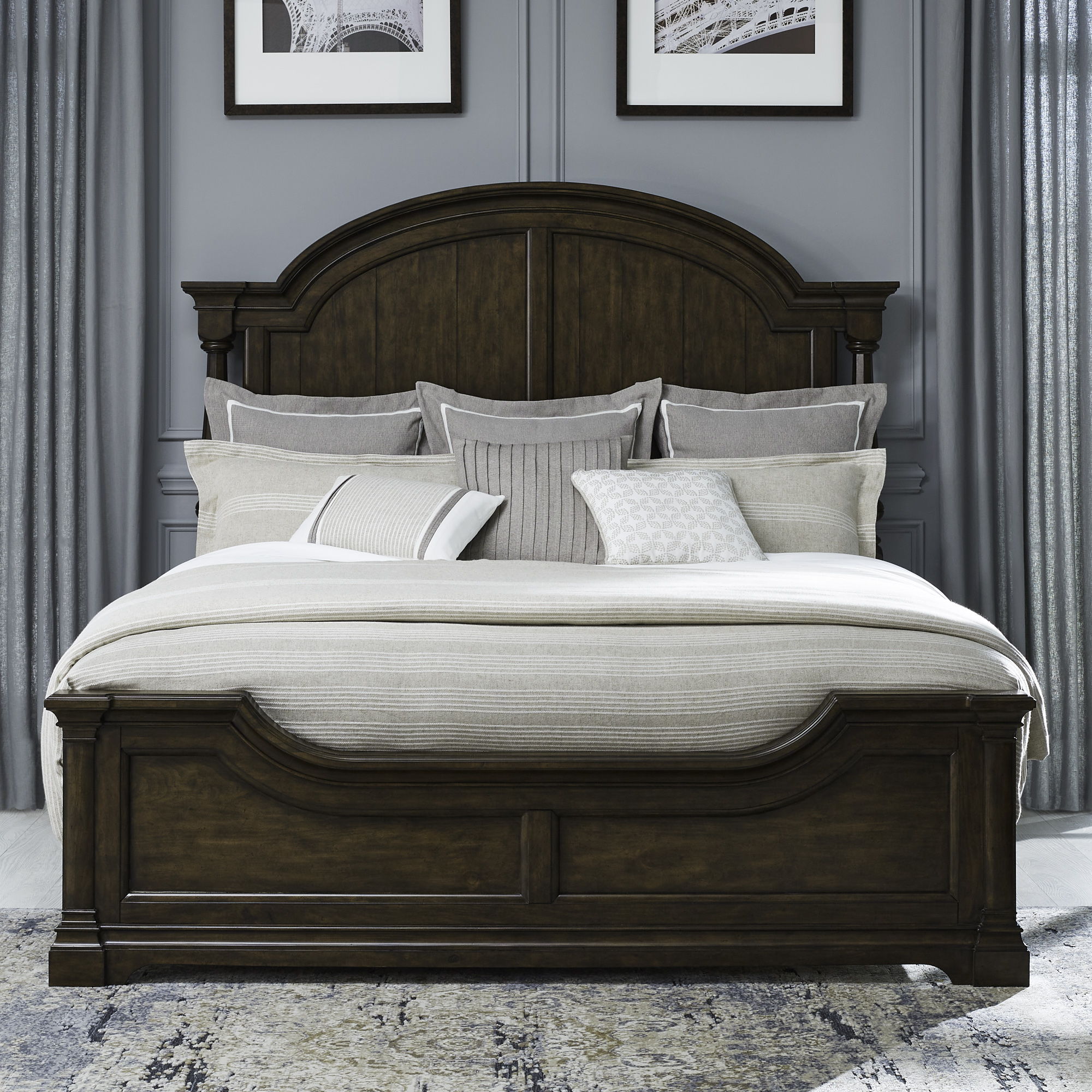 Arden Road - King Poster Bed - Satin Cherry Image